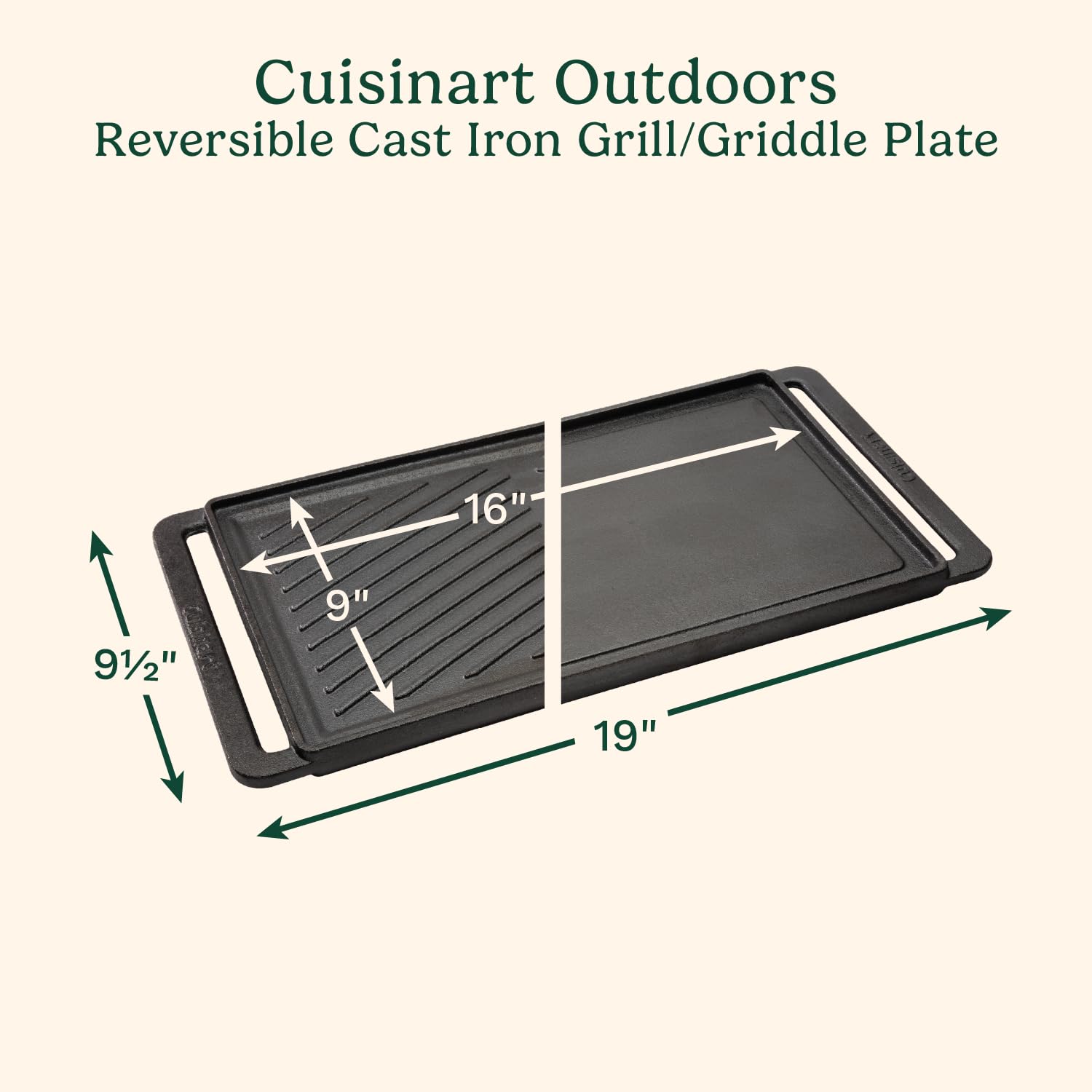 cuisinart-reversible-cast-iron-grill-griddle-plate-15-75-x-9-pre-seasoned image 2