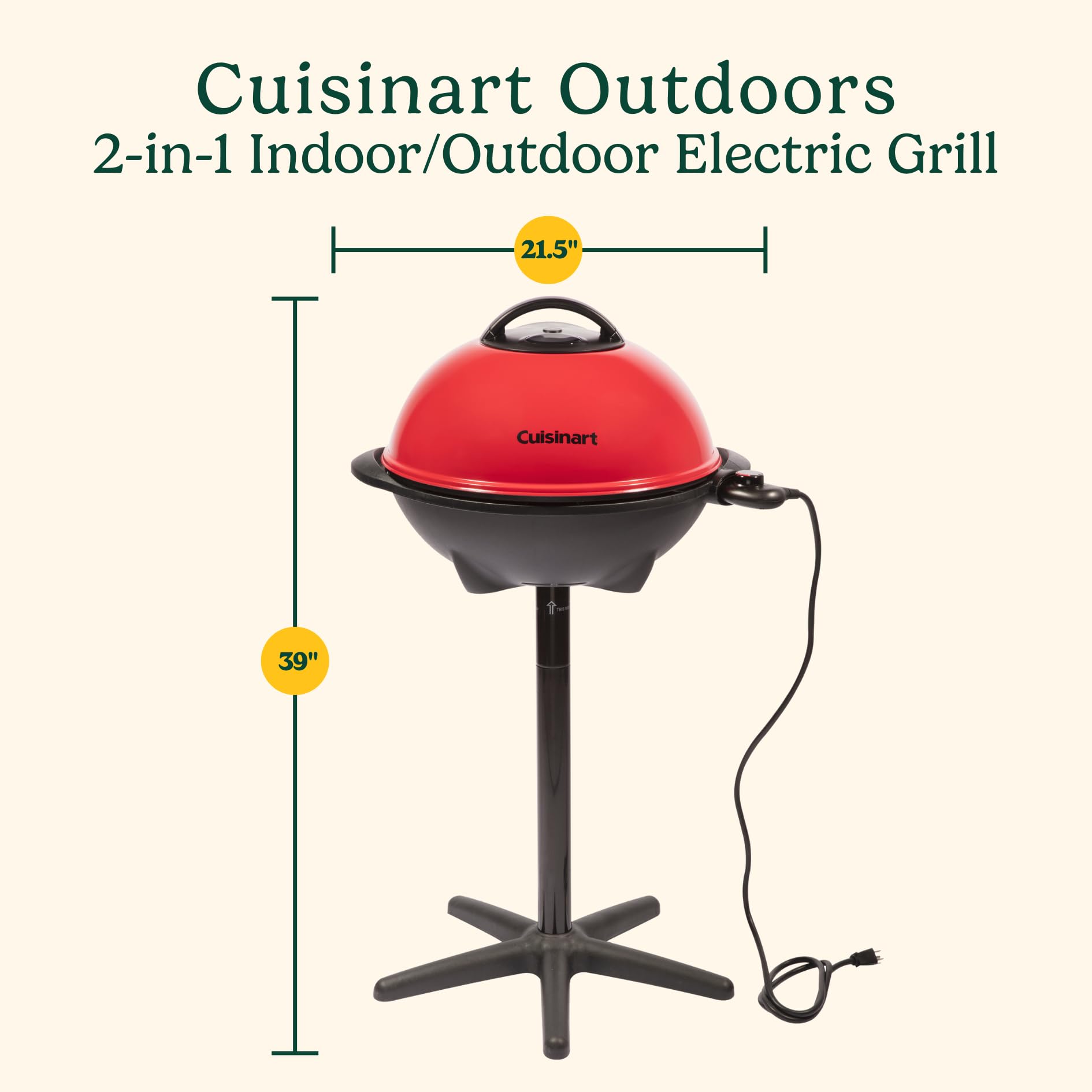 cuisinart-indoor-outdoor-electric-grill-2-in-1-portable-bbq-with-nonstick-cookin image 2