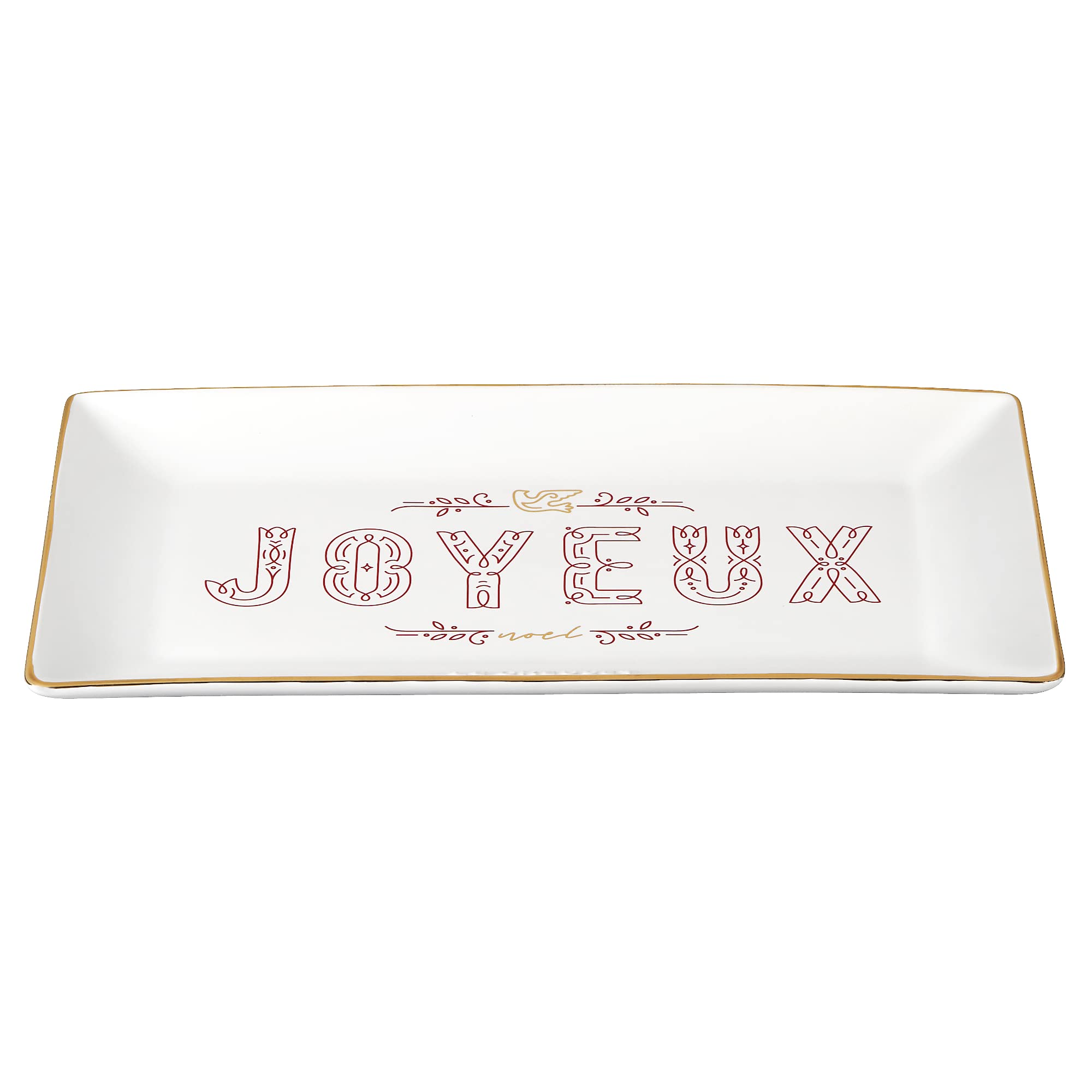 le-creuset-no-l-collection-stoneware-rectangular-hostess-tray-white-with-gold-ri image 2