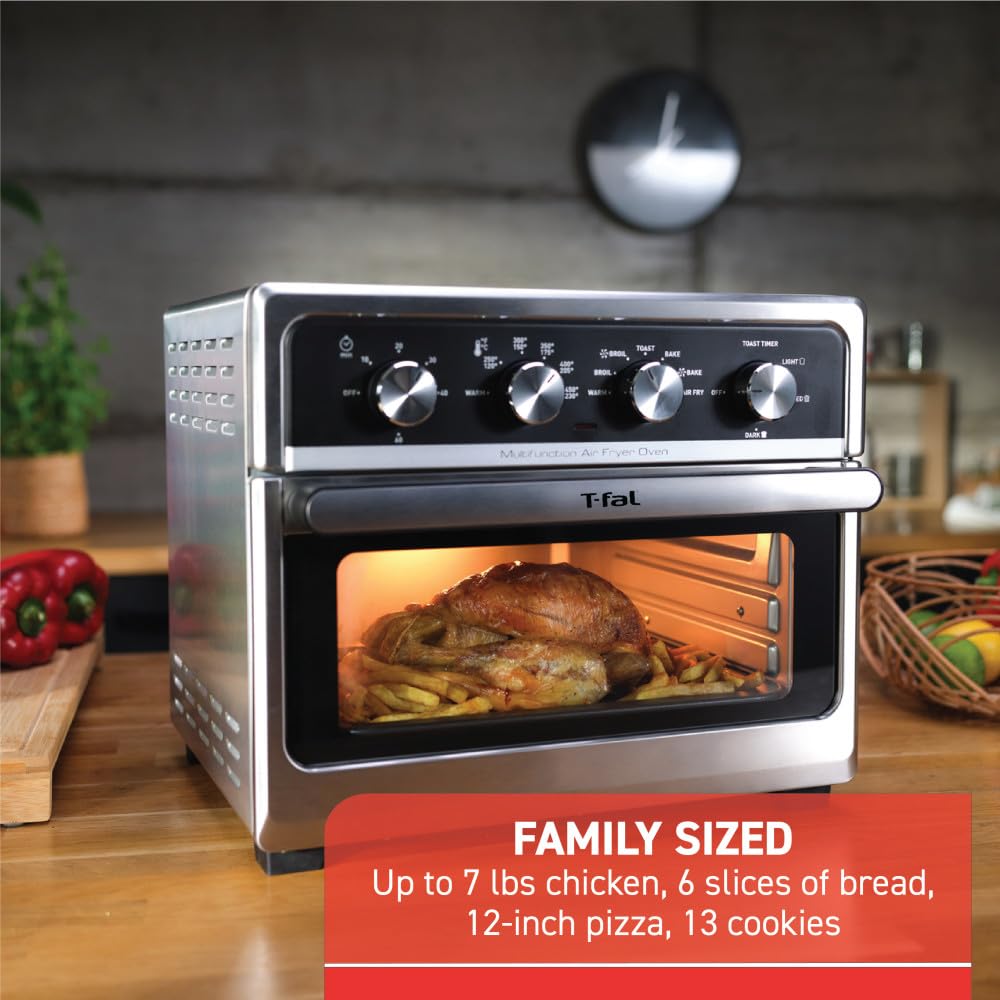 t-fal-easy-fry-9-in-1-toaster-oven-air-fryer-combo-21-qt-stainless-steel image 4