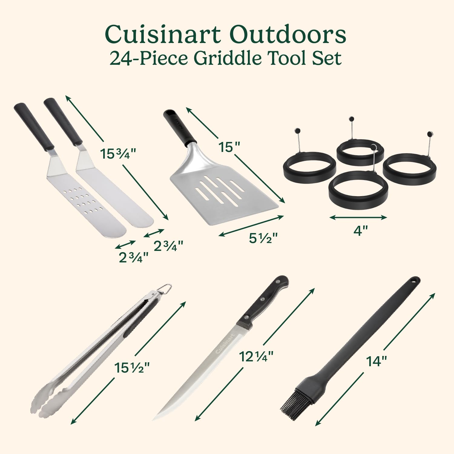 cuisinart-24-piece-griddle-tool-set-with-storage-tote-stainless-steel-flat-top-g image 3