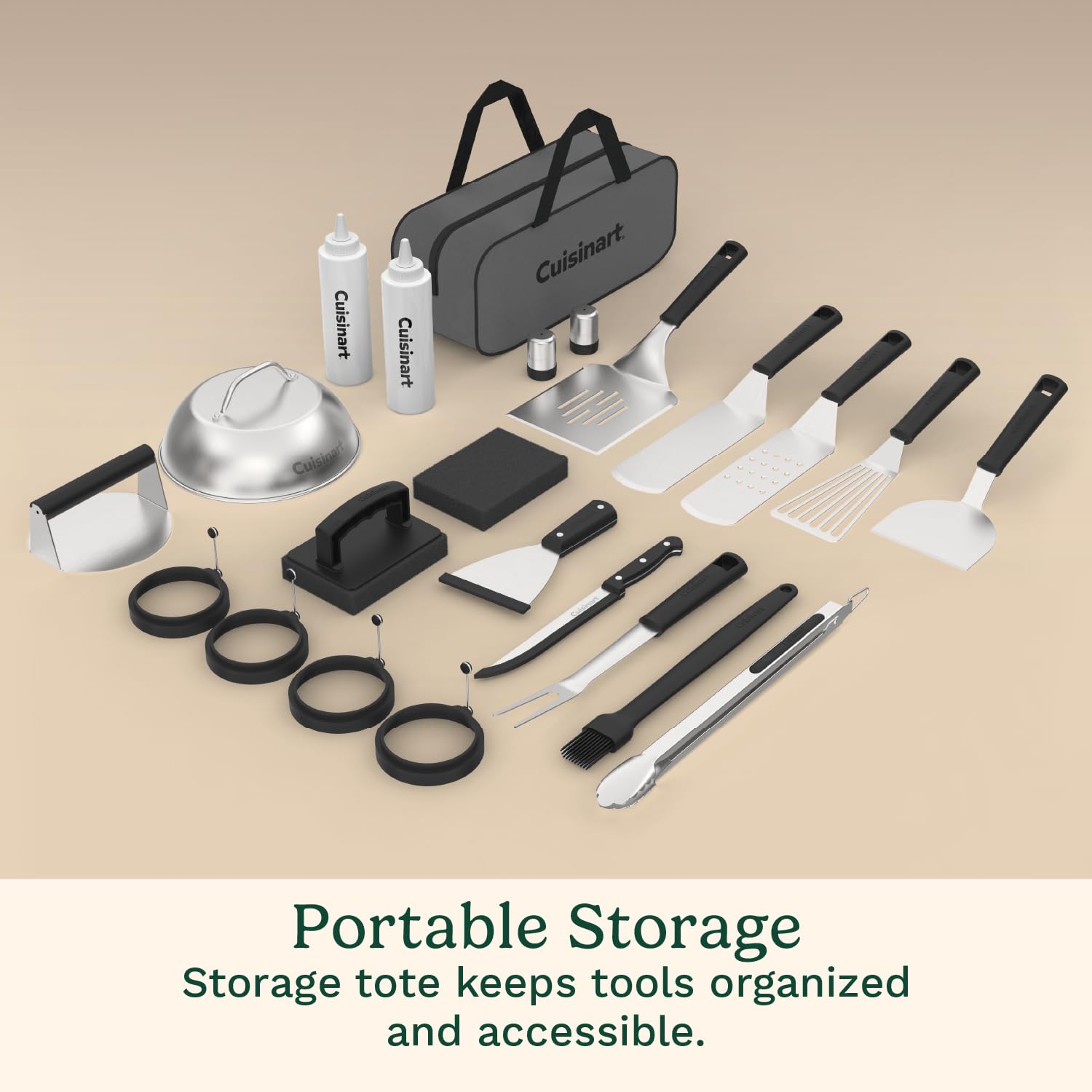 cuisinart-24-piece-griddle-tool-set-with-storage-tote-stainless-steel-flat-top-g image 5