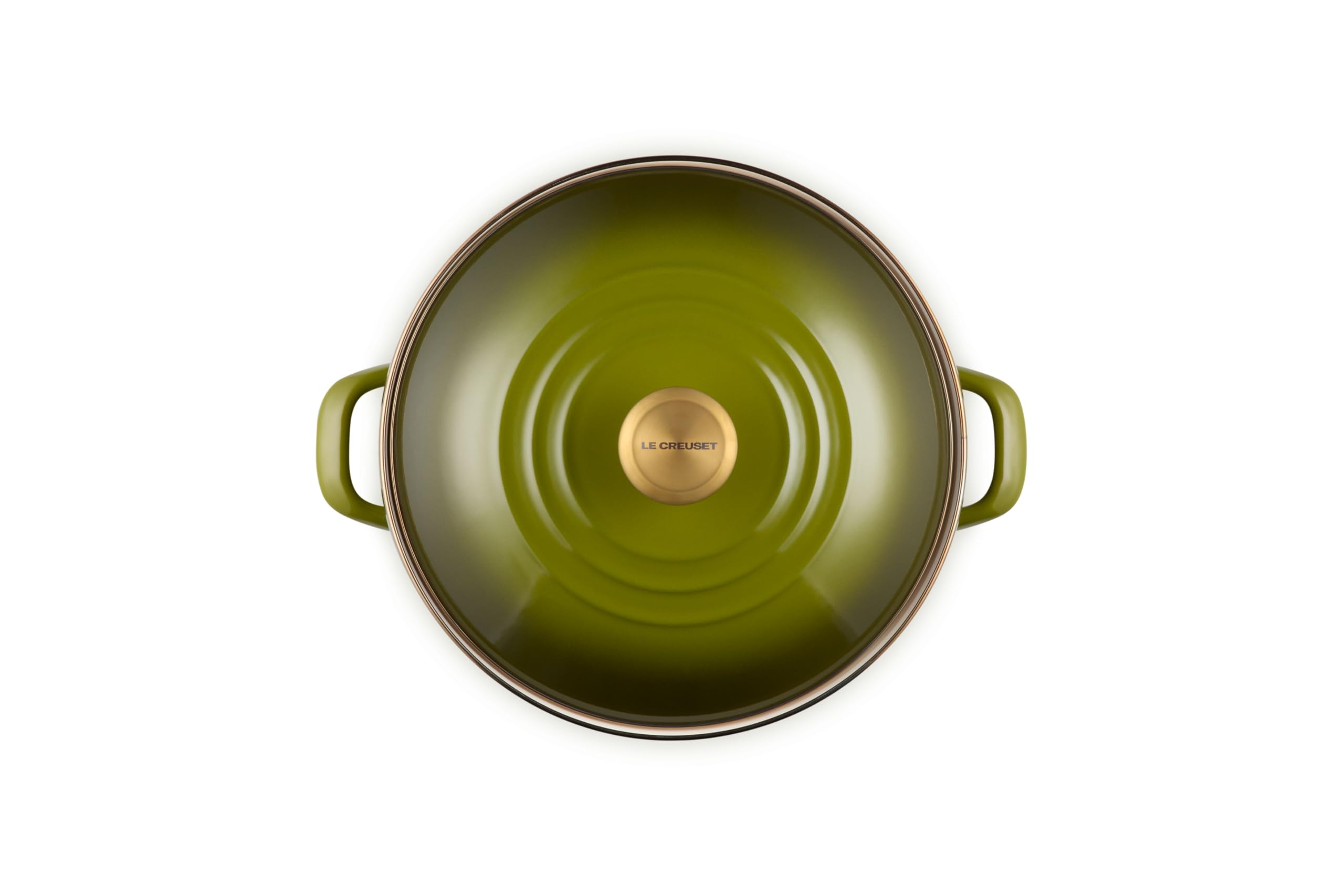 le-creuset-enamel-on-steel-traditional-stockpot-12-qt-olive-with-stainless-steel image 2