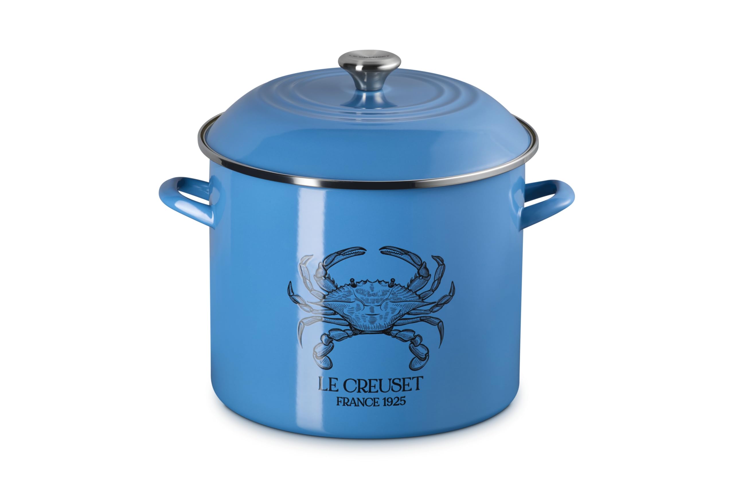 le-creuset-enamel-on-steel-16-qt-blue-crab-stockpot-light-marseille image 1