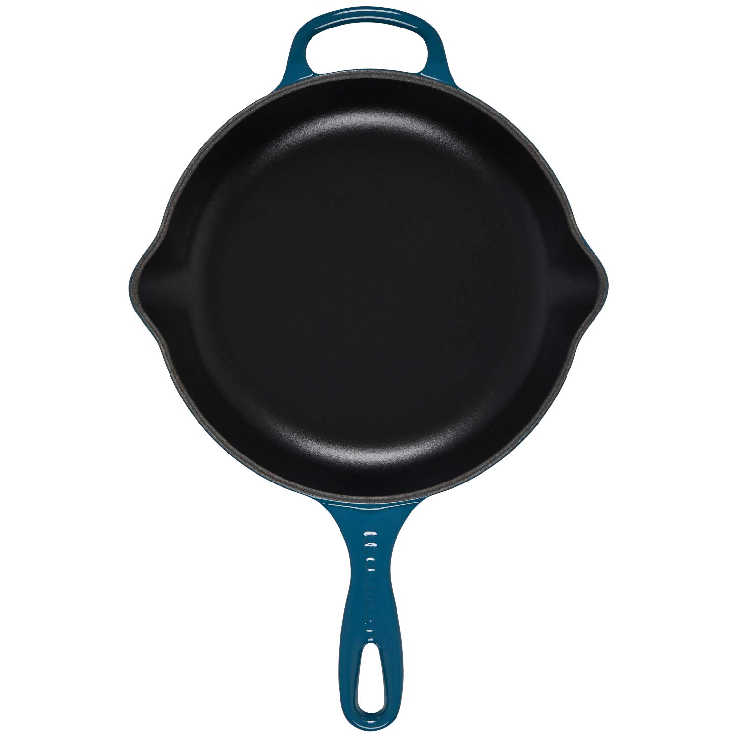le-creuset-enameled-cast-iron-signature-iron-handle-skillet-9-deep-teal image 2