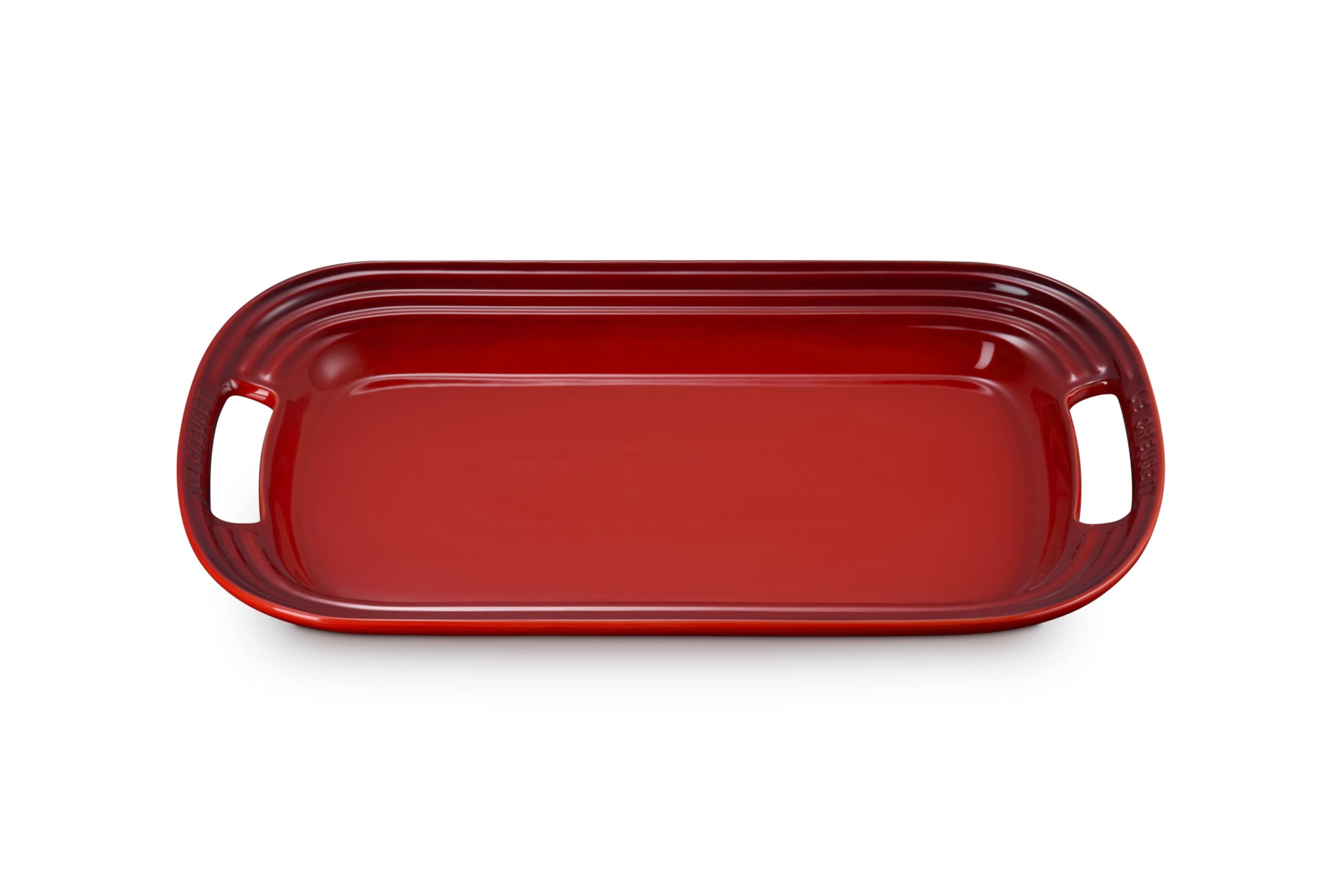 le-creuset-stoneware-serving-platter-14-in-cerise image 1