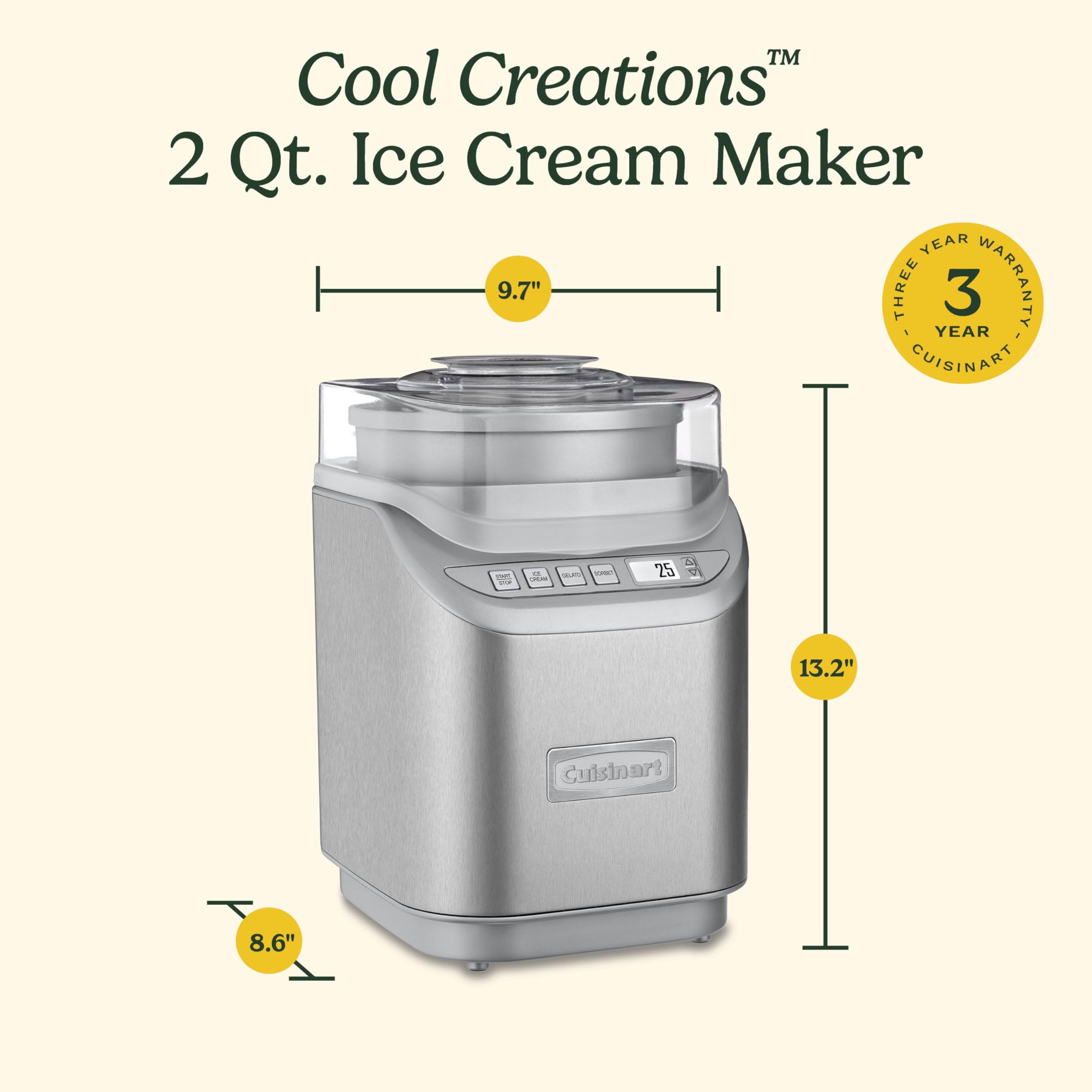cuisinart-ice-70p1-2-quart-ice-cream-maker-gelato-sorbet-frozen-yogurt-machine-s image 6