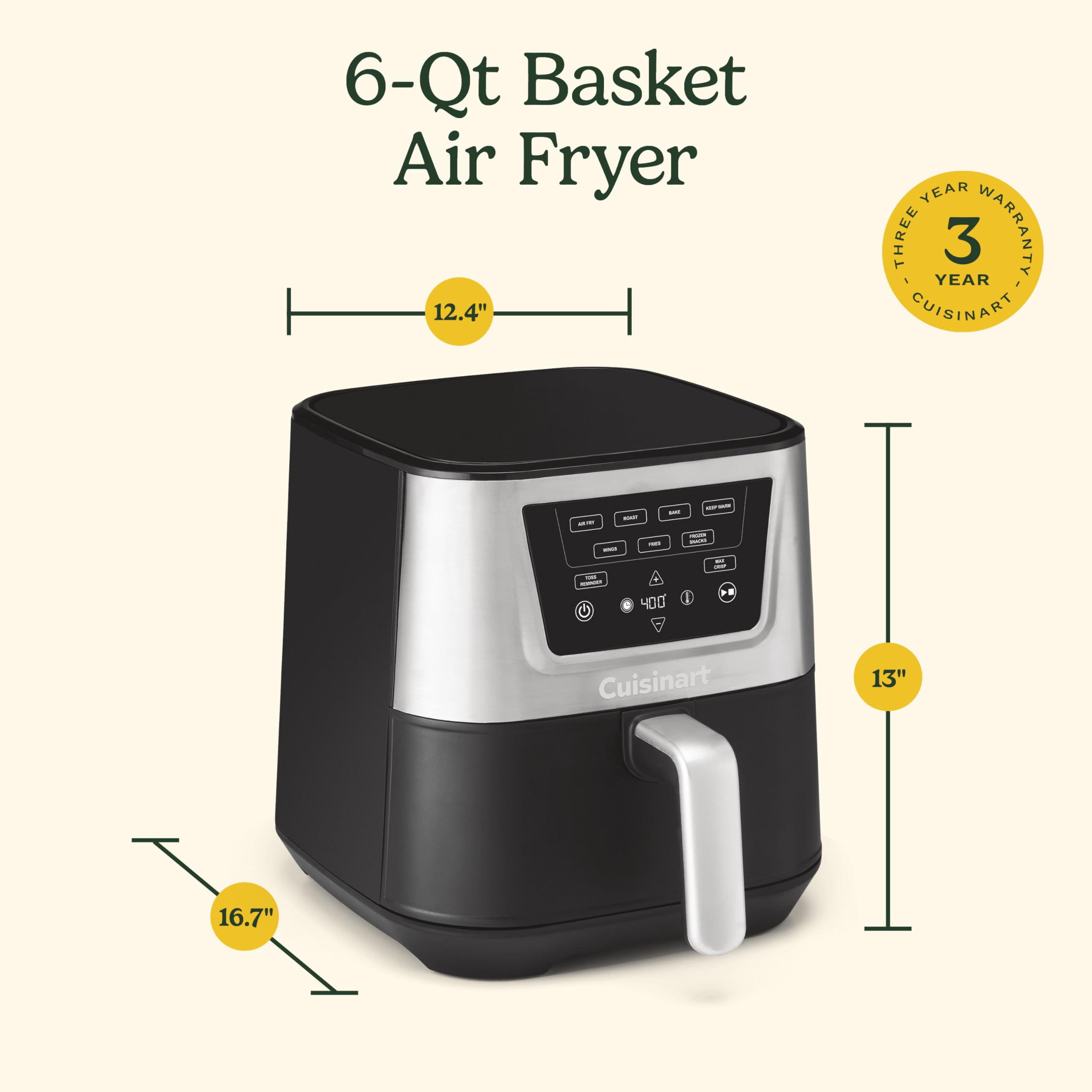 cuisinart-air-180-large-6-quart-air-fryer-with-4-cooking-functions-black-stainle image 7