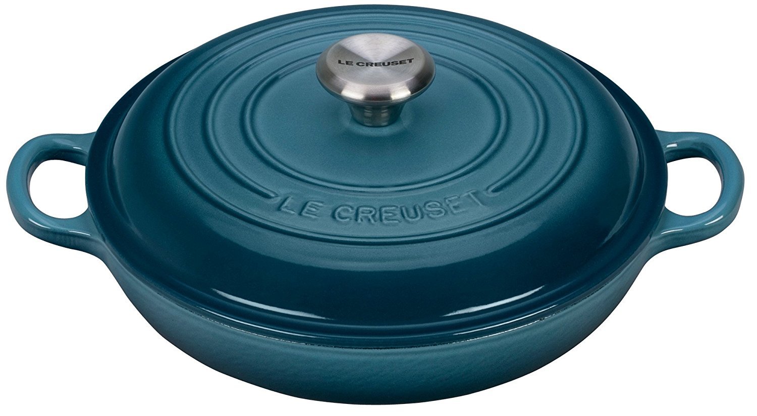 le-creuset-ls2532-3016ss-signature-enameled-cast-iron-round-braiser image 1