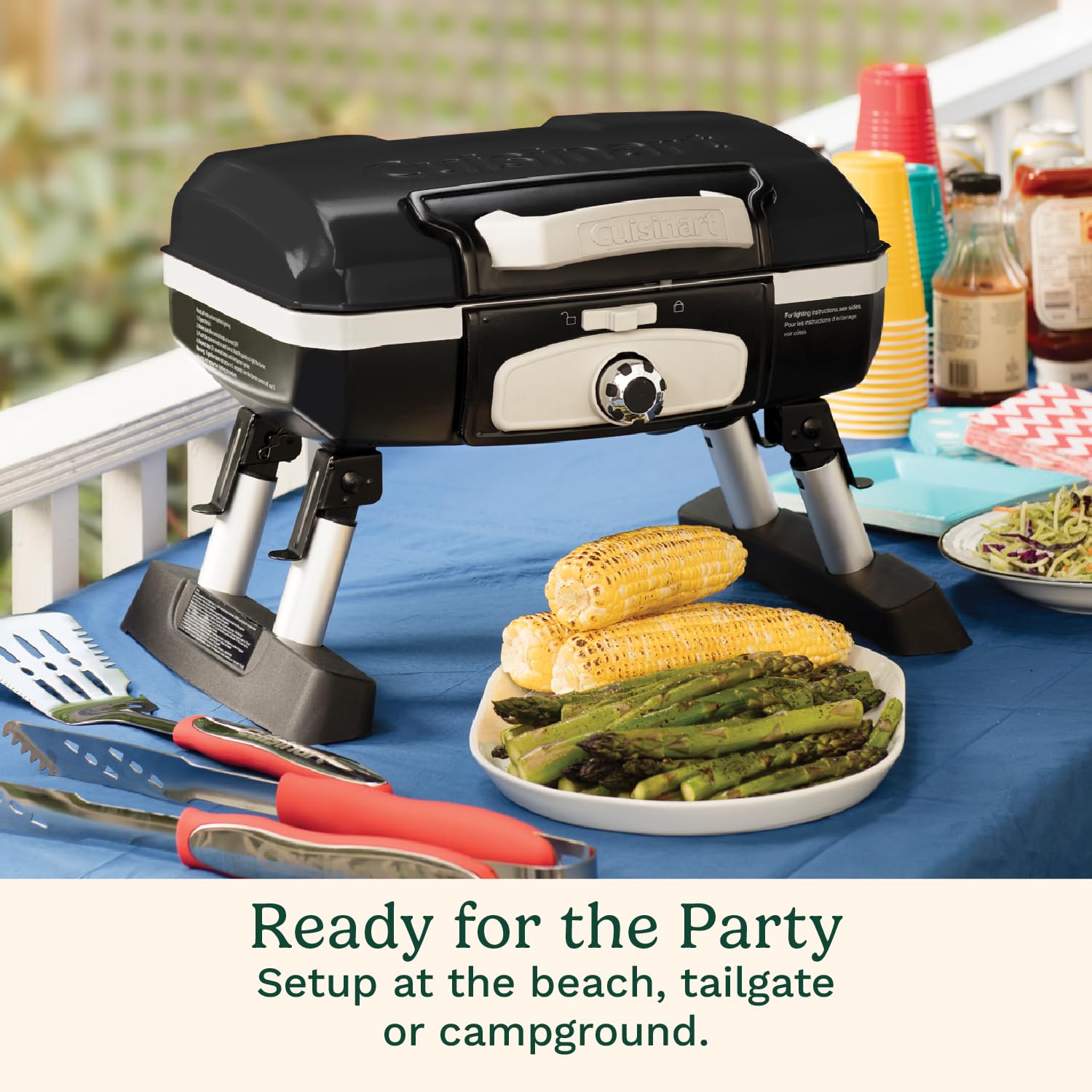 cuisinart-petite-gourmet-portable-gas-grill-5-500-btu-propane-tabletop-grill-wit image 3