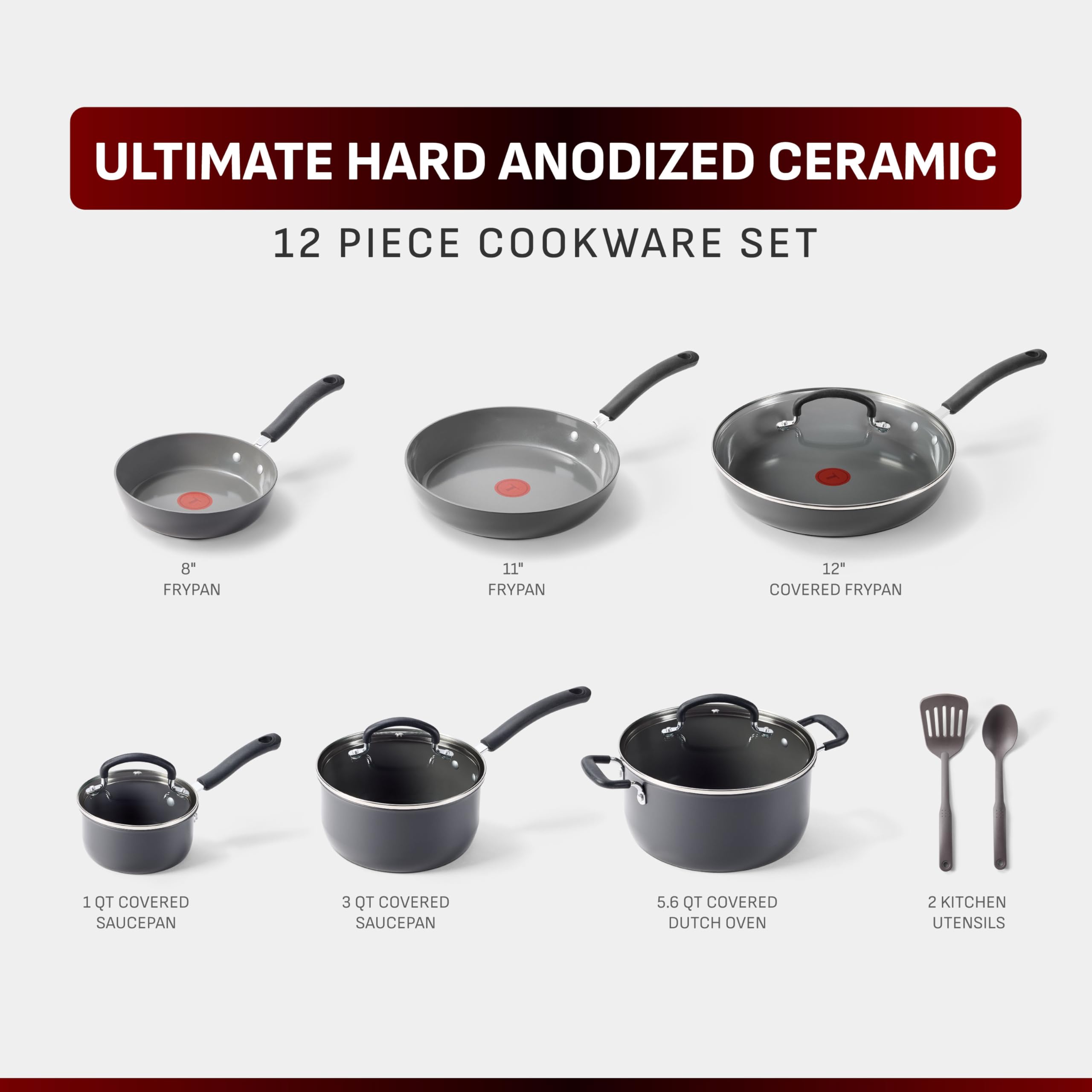 t-fal-ultimate-hard-anodized-12-piece-ceramic-nonstick-cookware-set-stone image 2