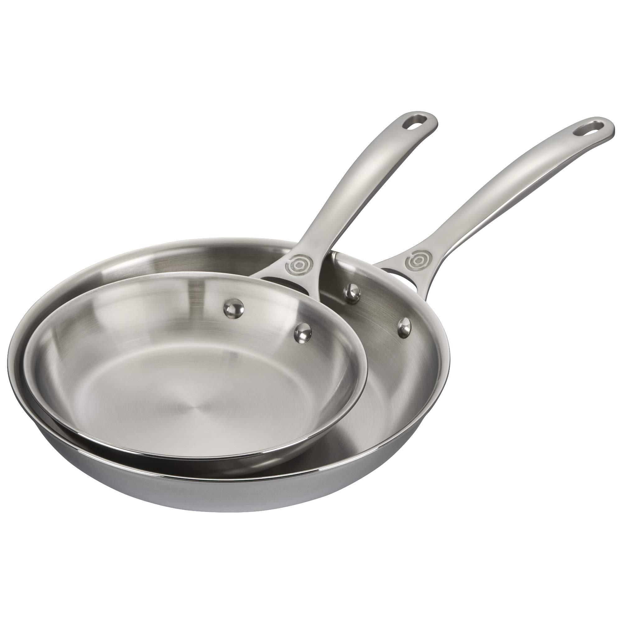 le-creuset-tri-ply-stainless-steel-2-piece-fry-pan-set-8-inch-10-inch-fry-pans image 1