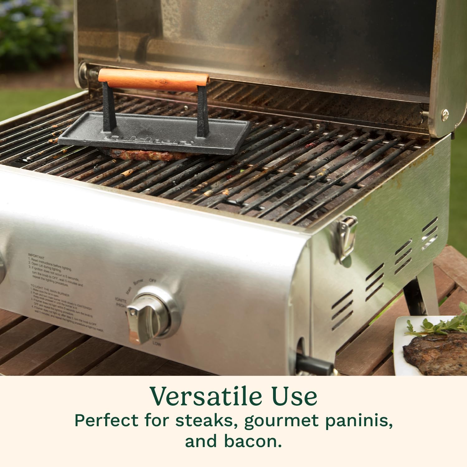 cuisinart-cast-iron-grill-press-with-wooden-handle-nonstick-rectangle-press-for- image 3