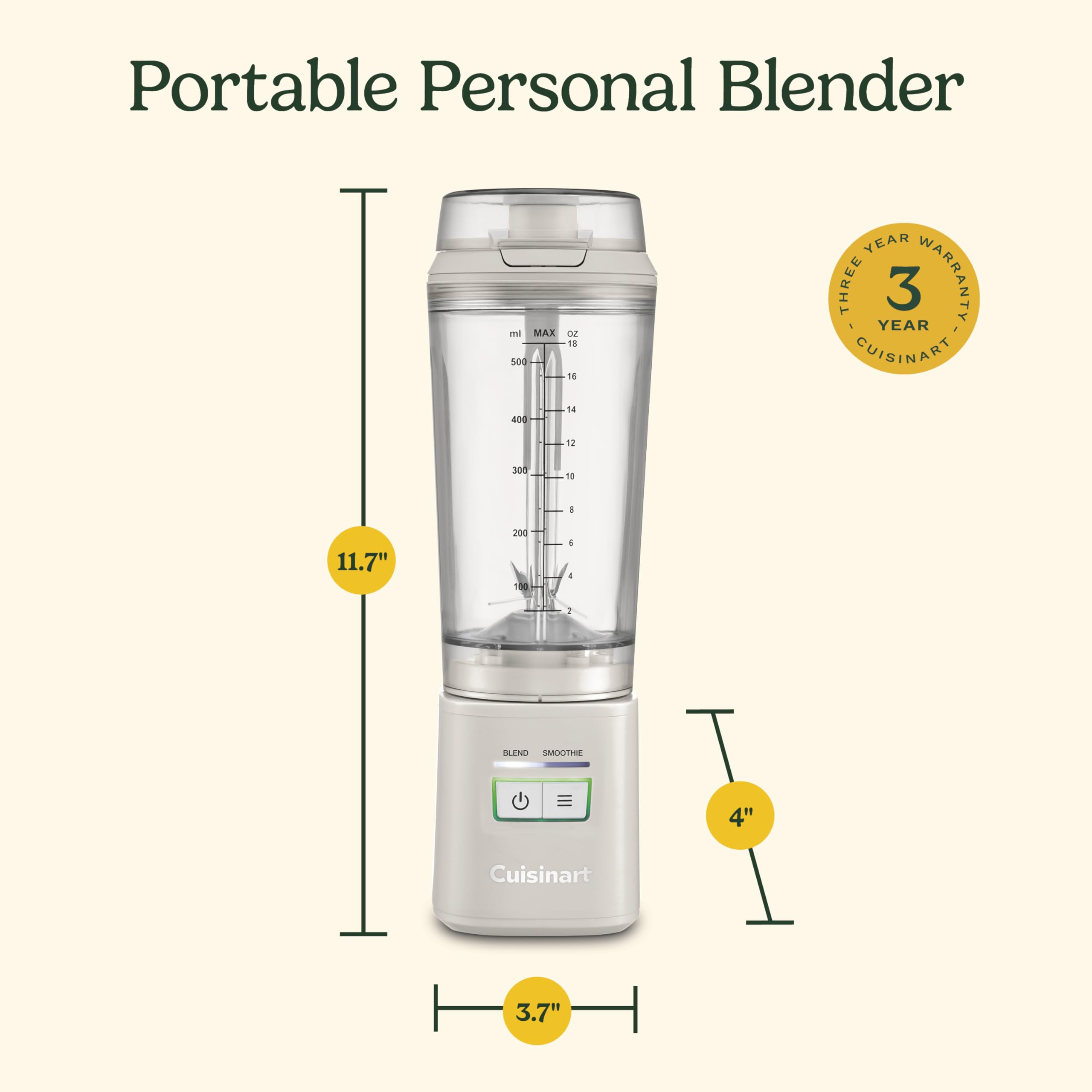 cuisinart-cordless-rechargeable-portable-blender-for-smoothies-pbl-100-tan image 6