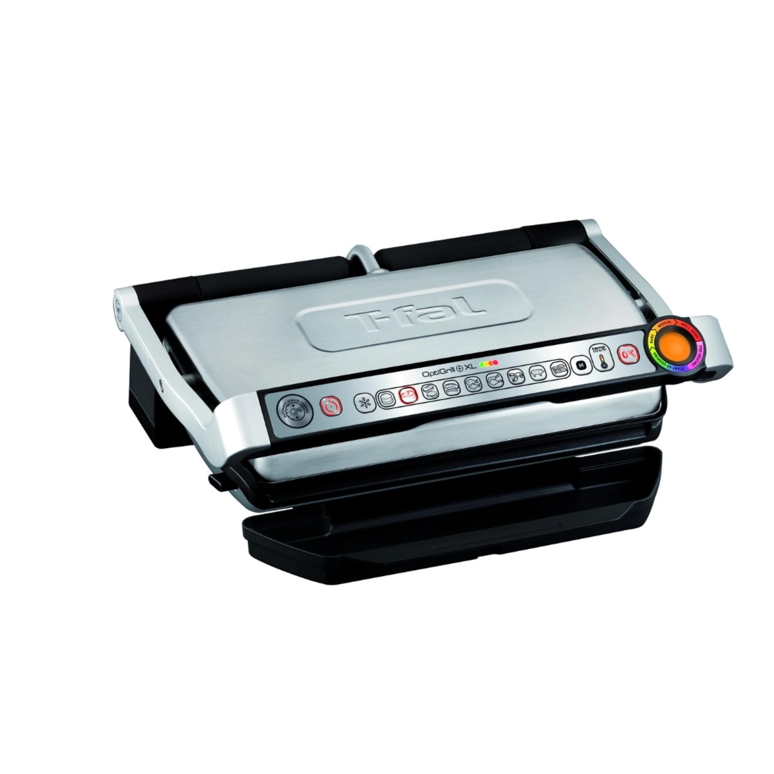 t-fal-optigrill-xl-stainless-steel-electric-indoor-grill-6-servings-9-smart-cook image 1