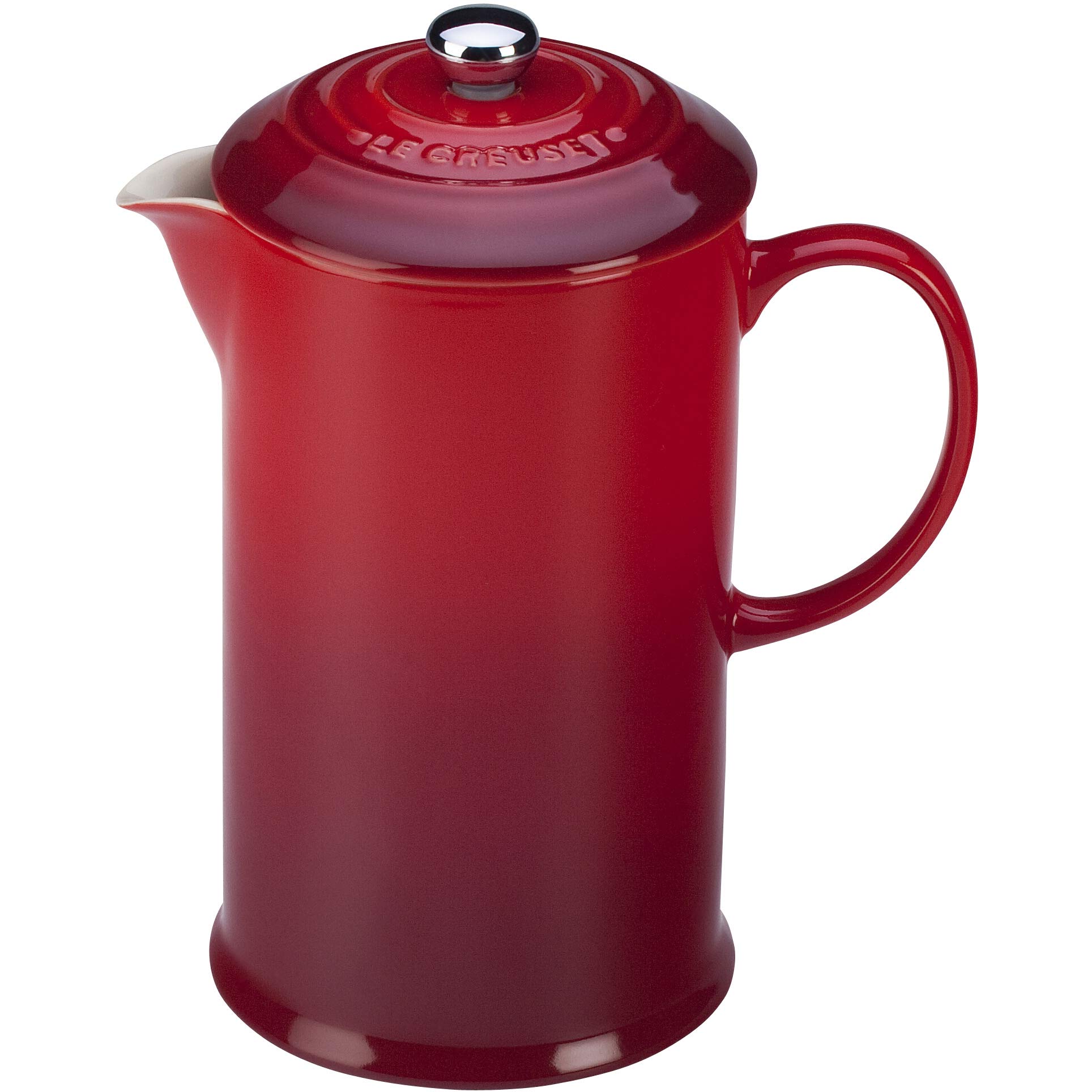 le-creuset-stoneware-french-press-34-oz-cerise image 1