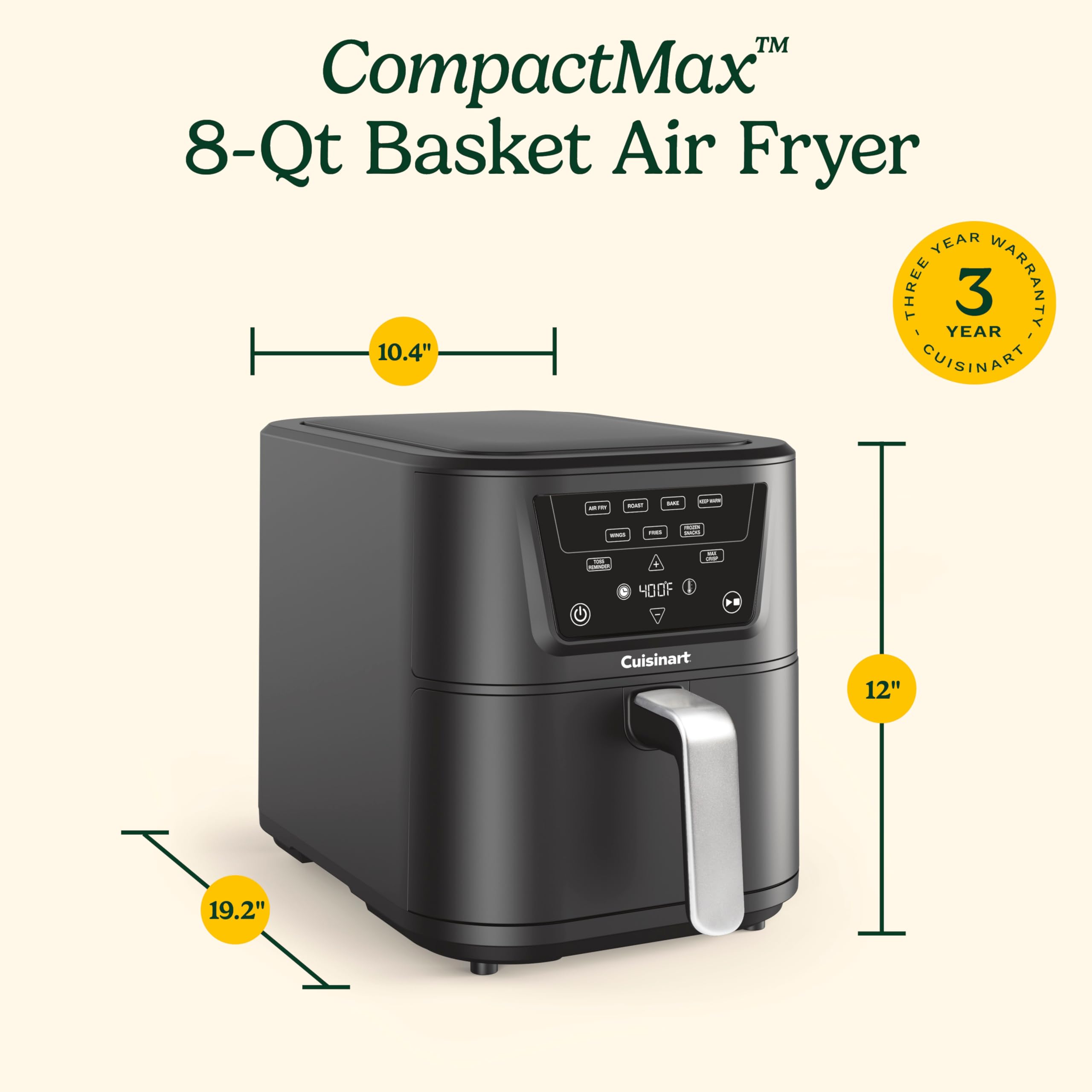 cuisinart-compactmax-8-qt-basket-air-fryer-air-210-air-fry-roast-bake-keep-warm image 6