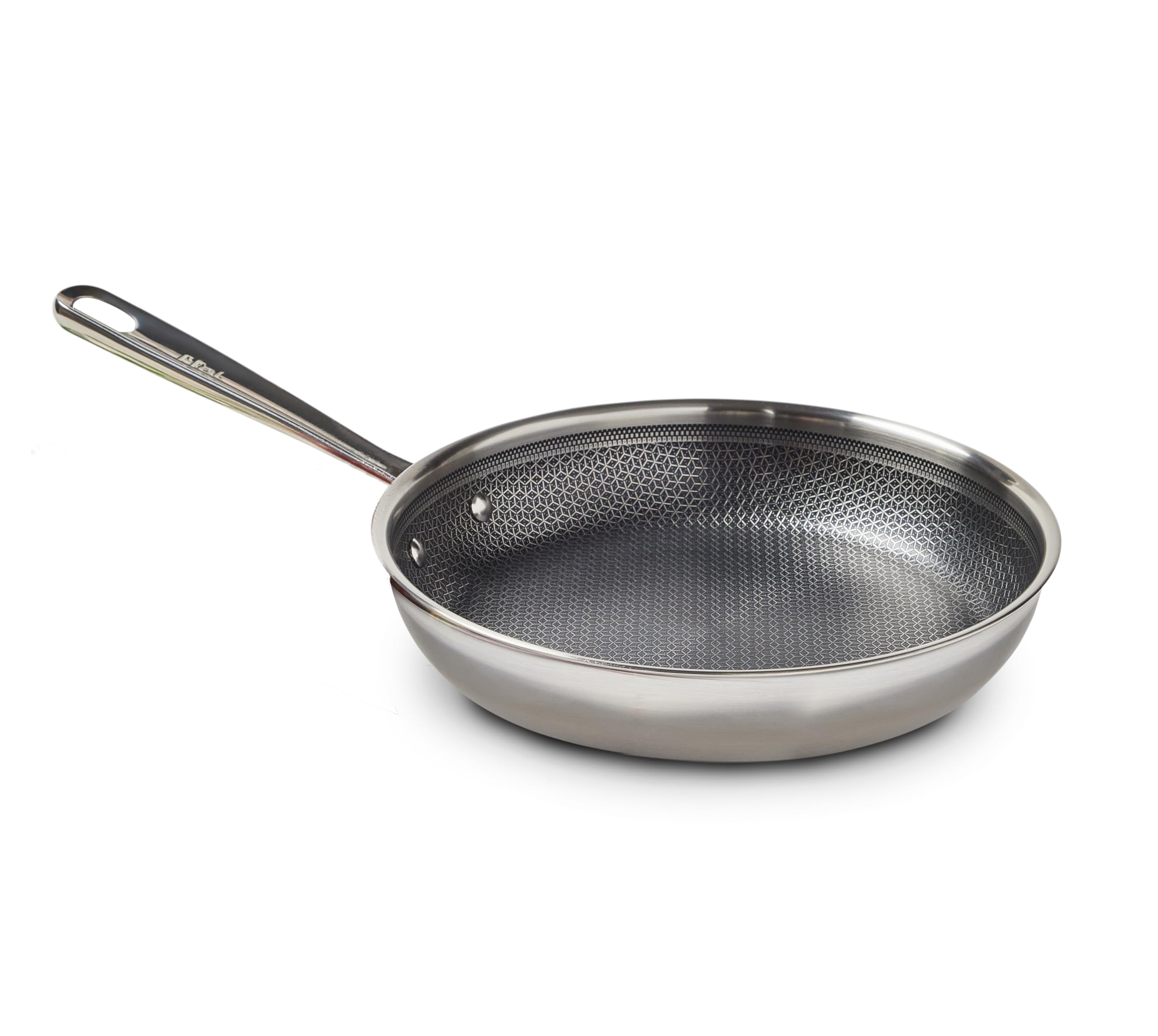 t-fal-hybridmesh-10-25-inch-tri-ply-stainless-steel-fry-pan-silver-black image 1