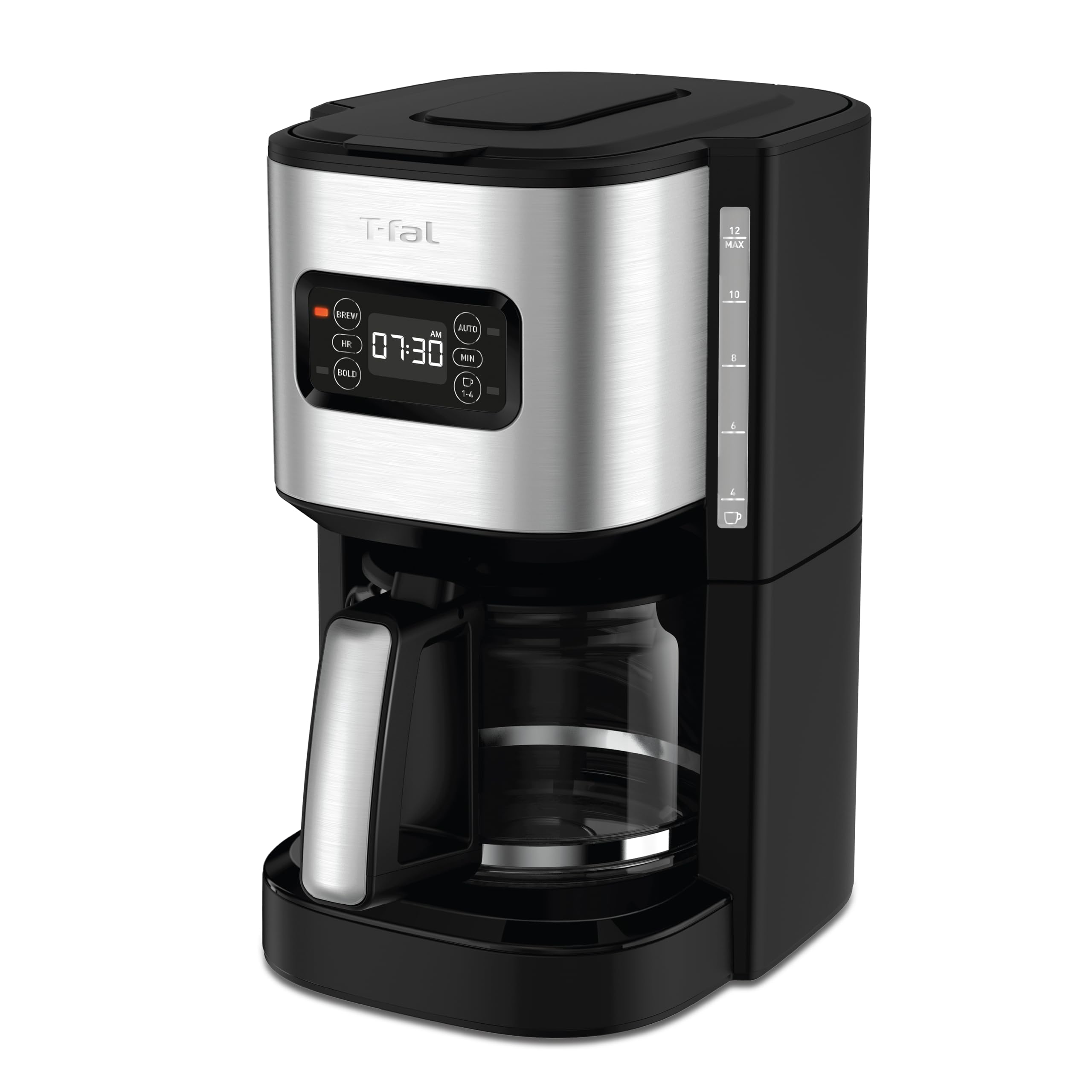 t-fal-element-12-cup-programmable-drip-coffee-maker-with-glass-carafe-black image 1
