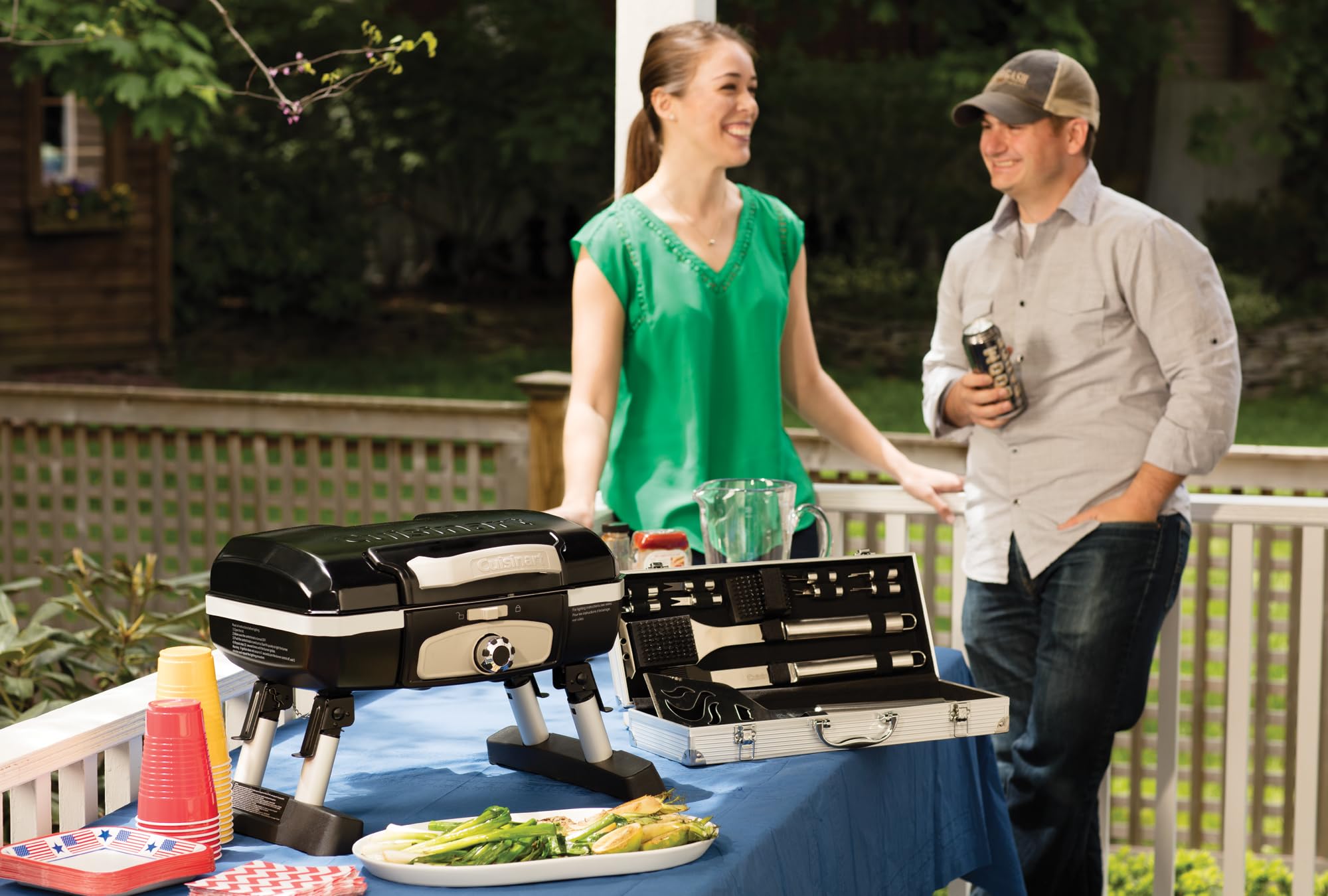 cuisinart-petite-gourmet-portable-gas-grill-5-500-btu-propane-tabletop-grill-wit image 6