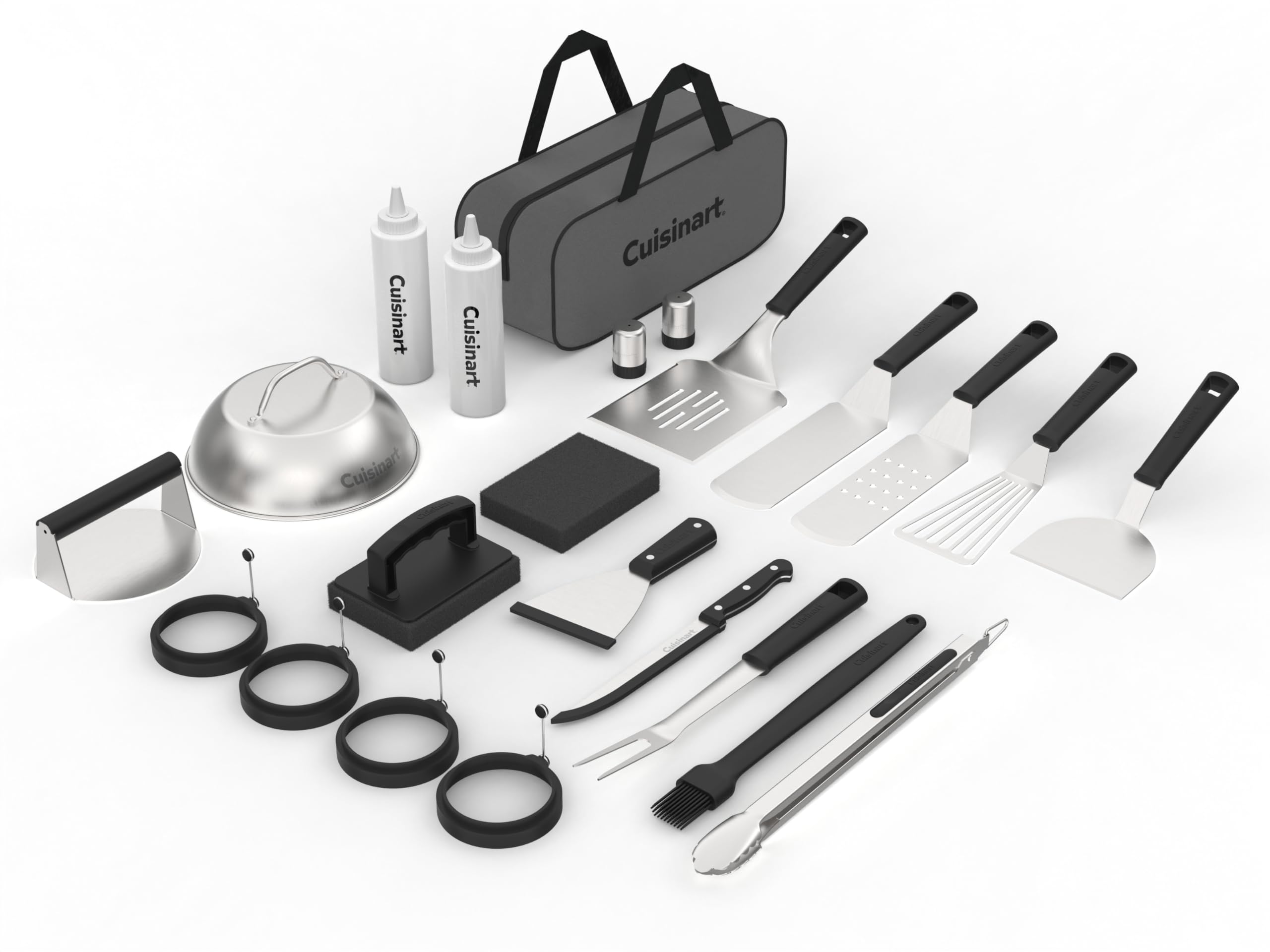 cuisinart-24-piece-griddle-tool-set-with-storage-tote-stainless-steel-flat-top-g image 1