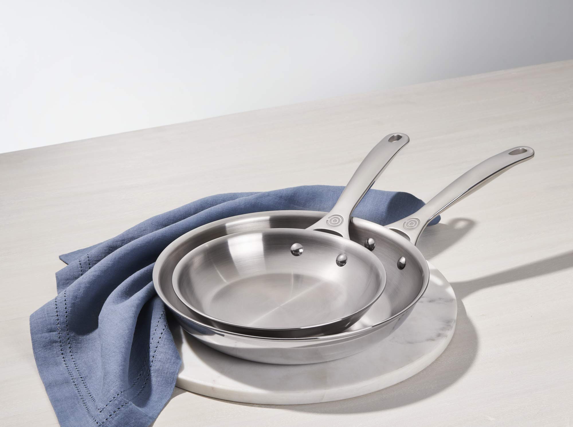 le-creuset-tri-ply-stainless-steel-2-piece-fry-pan-set-8-inch-10-inch-fry-pans image 3