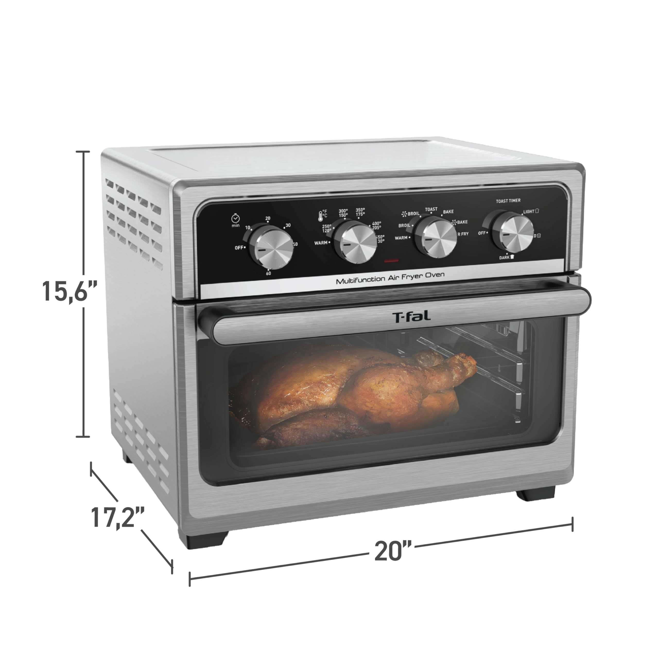t-fal-easy-fry-9-in-1-toaster-oven-air-fryer-combo-21-qt-stainless-steel image 7