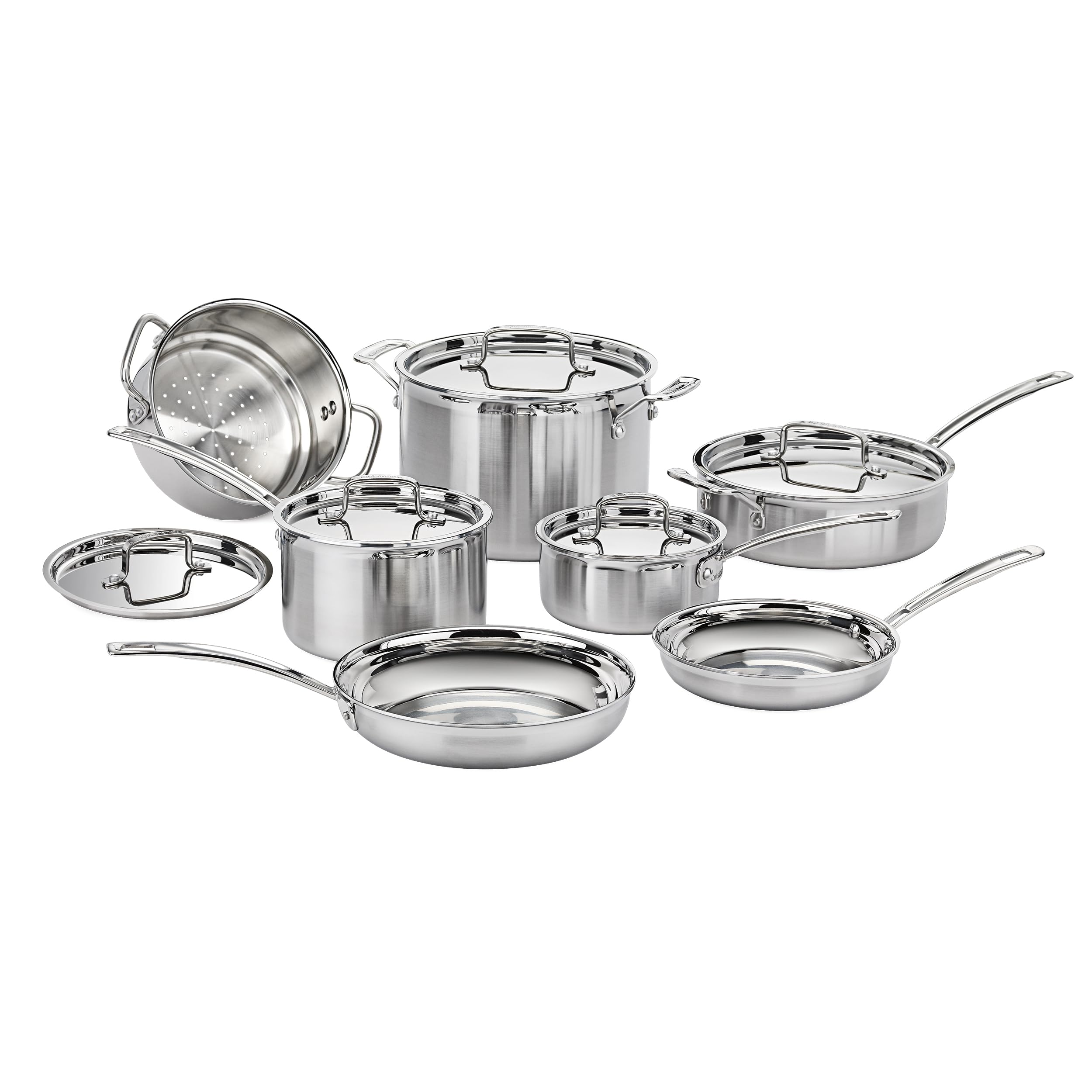 cuisinart-multiclad-pro-12-piece-triple-ply-stainless-steel-cookware-set-inducti image 1