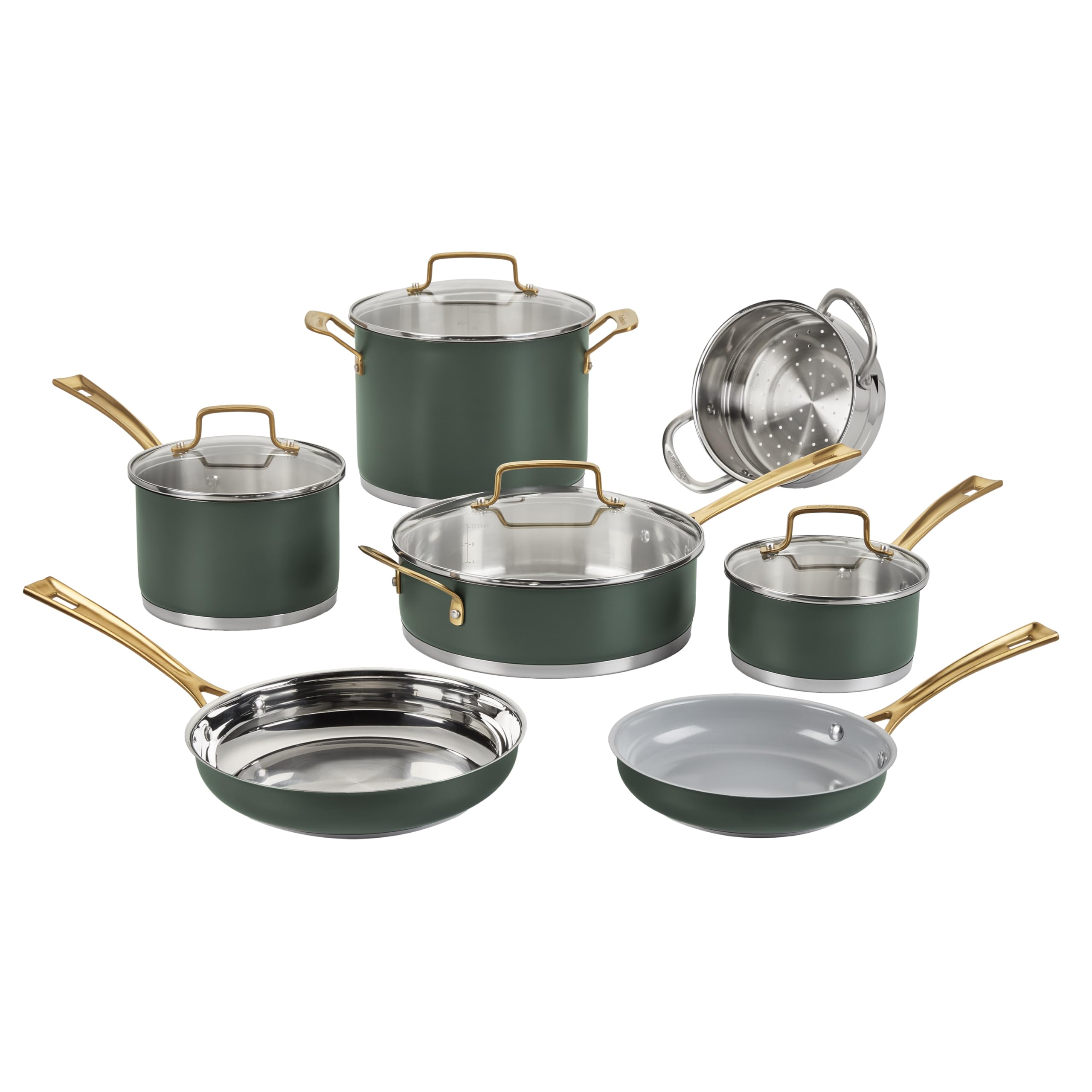 cuisinart-11-piece-stainless-steel-cookware-set-matte-thyme-mt89g-11 image 1