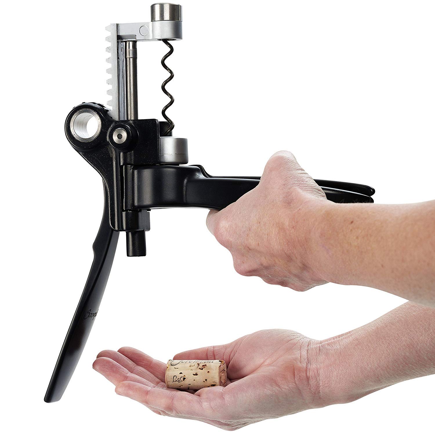le-creuset-original-lever-corkscrew-wine-opener-and-foil-cutter-gift-set-black image 7