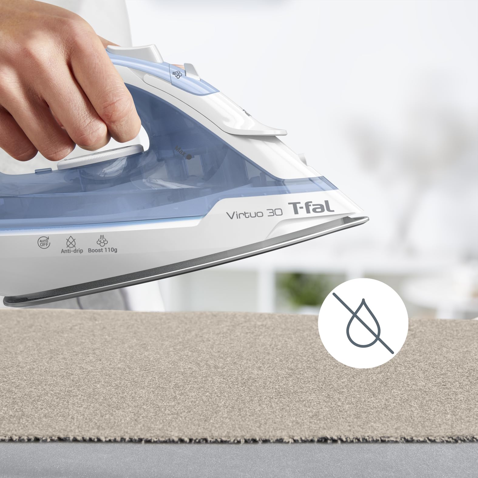 t-fal-virtuo-steam-iron-ceramic-soleplate-1400w-burst-of-steam-anti-drip-blue image 7