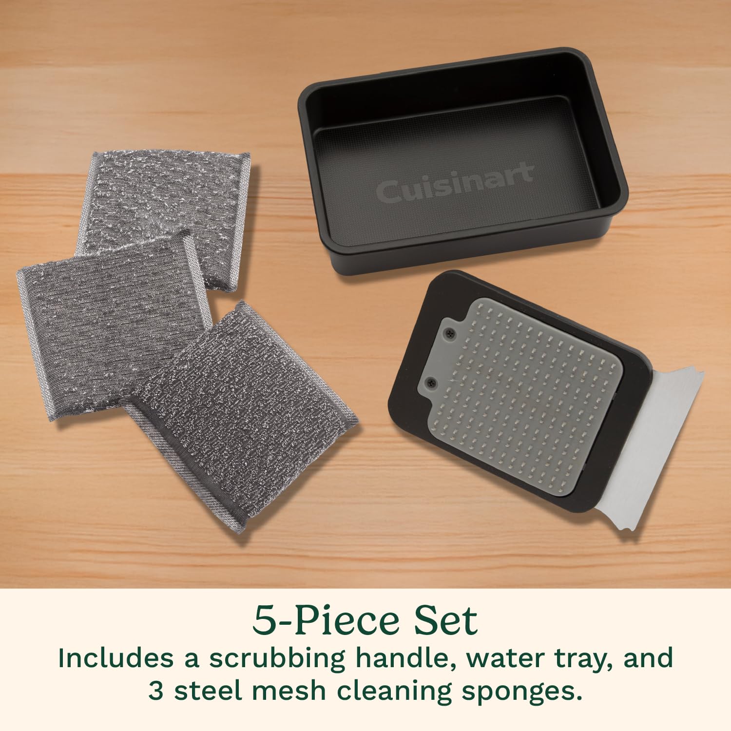 cuisinart-5-piece-grill-griddle-scrubber-set-bristle-free-stainless-steel image 3