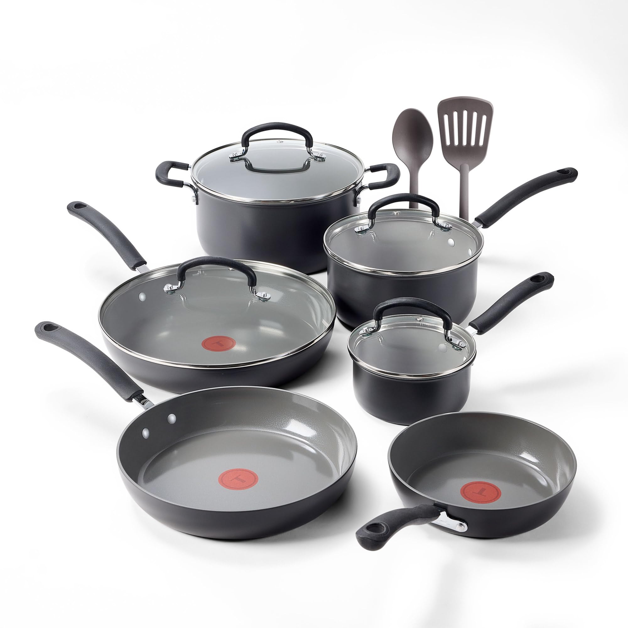 t-fal-ultimate-hard-anodized-12-piece-ceramic-nonstick-cookware-set-stone image 1