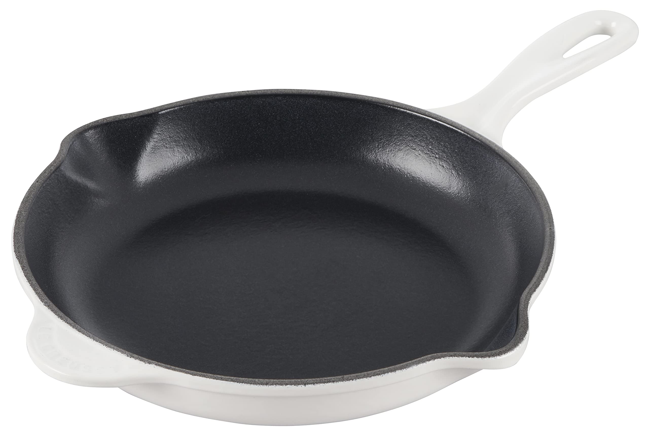 le-creuset-classic-enameled-cast-iron-handle-skillet-9-white image 1