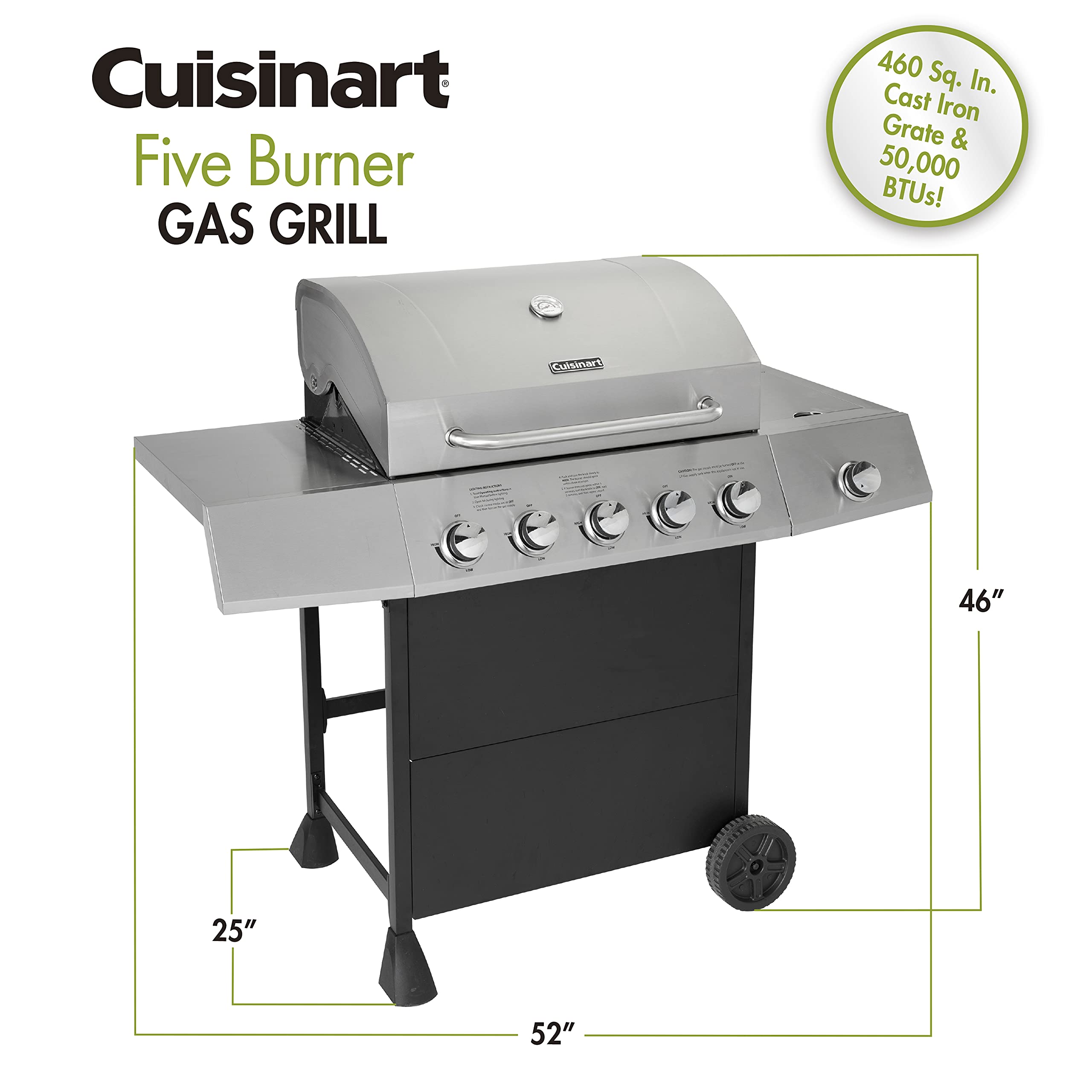 cuisinart-cgg-8500-5-burner-propane-gas-grill-with-side-burner image 2