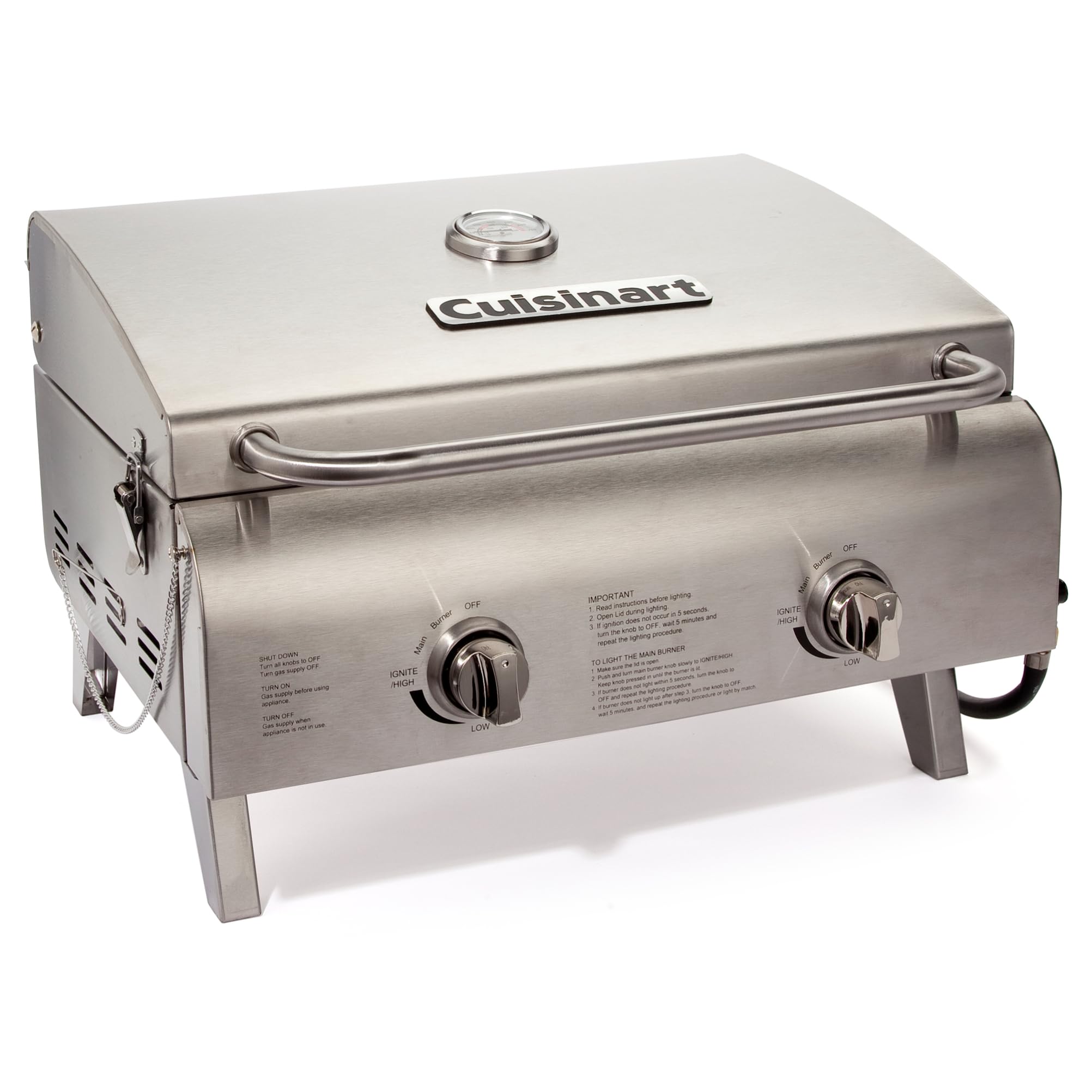 cuisinart-chef-s-style-tabletop-portable-propane-grill-cgg-306-20-000-btu-2-burn image 1