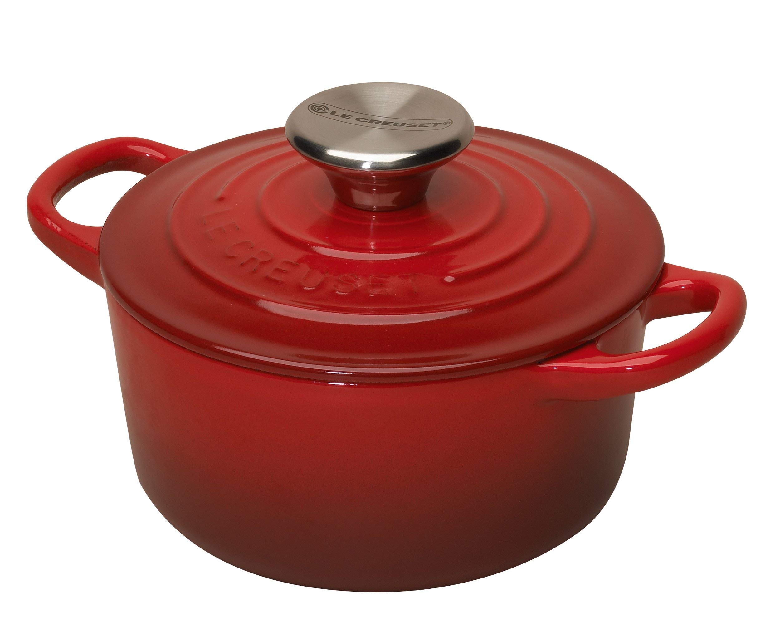 le-creuset-enameled-cast-iron-mini-cocotte-with-lid-1-3-qt-cerise image 1