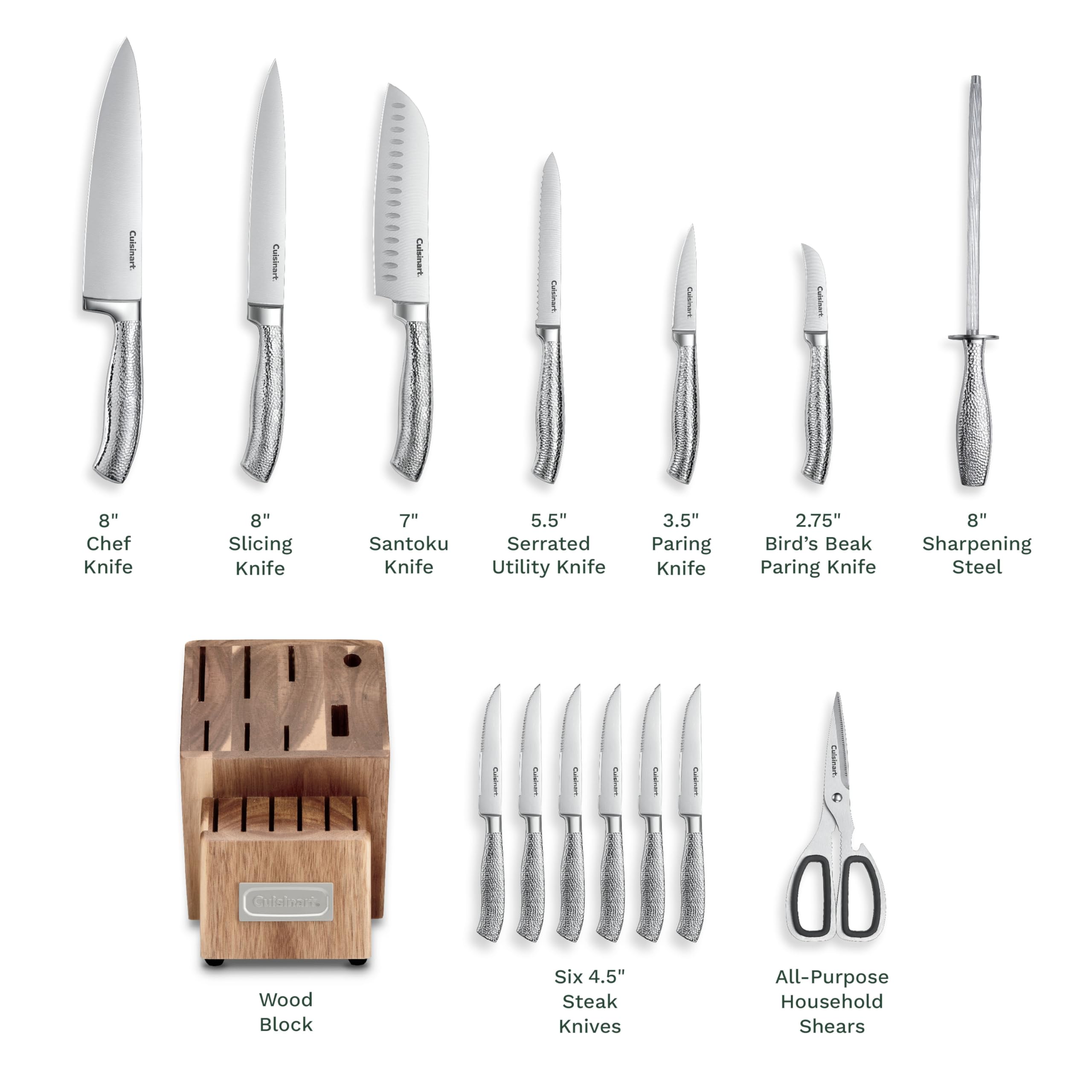 cuisinart-classic-15-piece-stainless-steel-soft-hammer-cutlery-block-set image 3