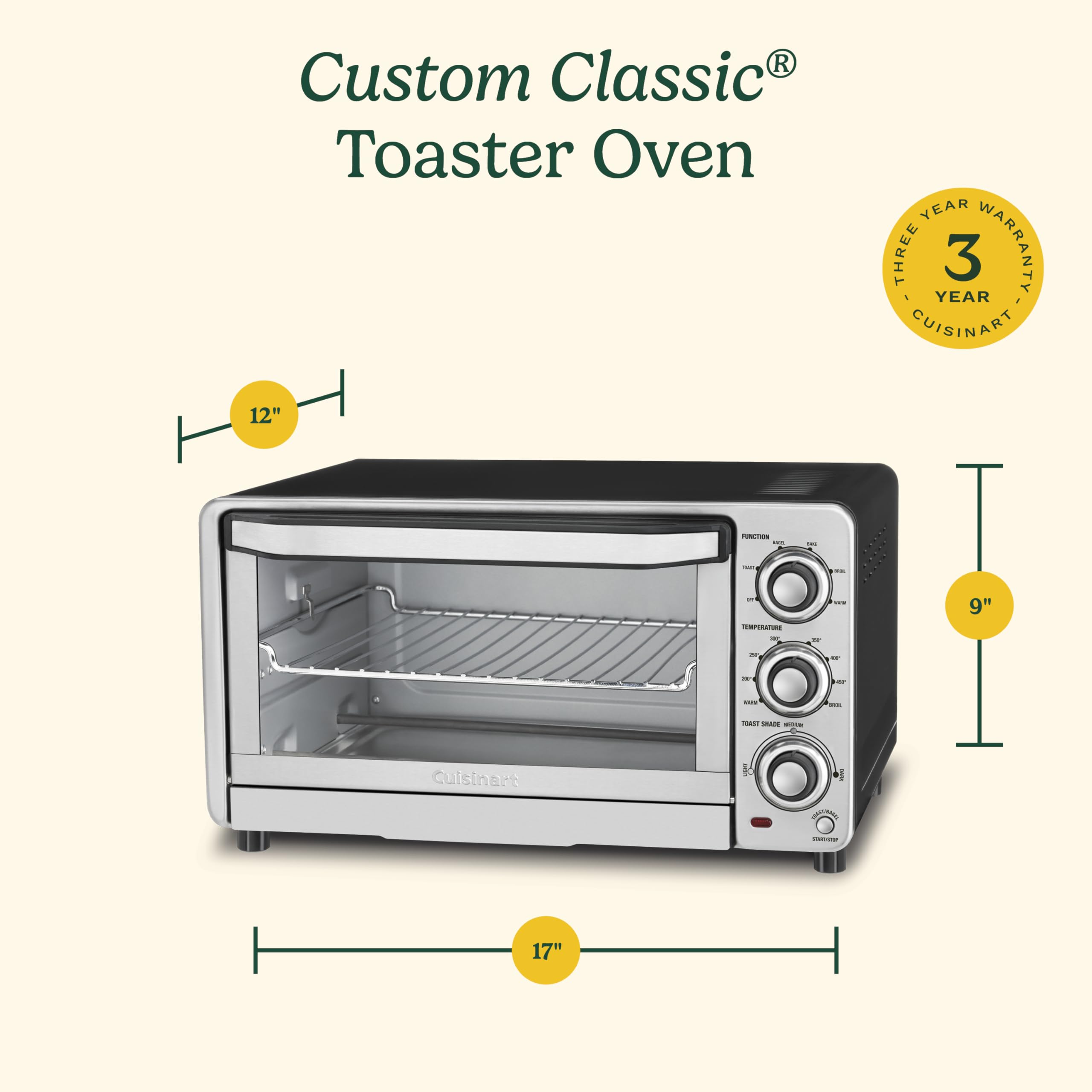 cuisinart-custom-classic-toaster-oven-broiler-tob-40n-1800w-6-slice-countertop-o image 6