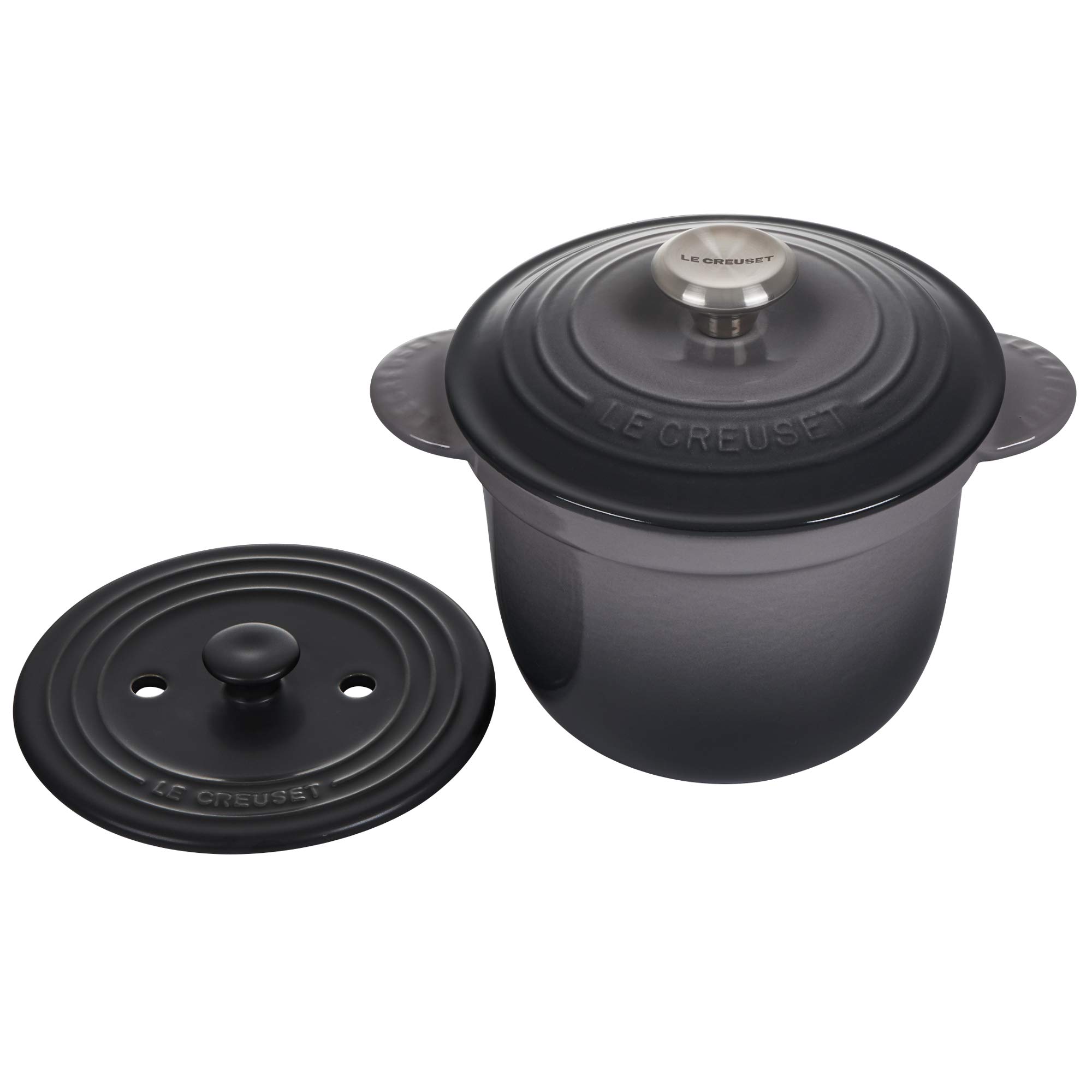 le-creuset-enameled-cast-iron-rice-pot-with-lid-stoneware-insert-2-25-qt-oyster image 3