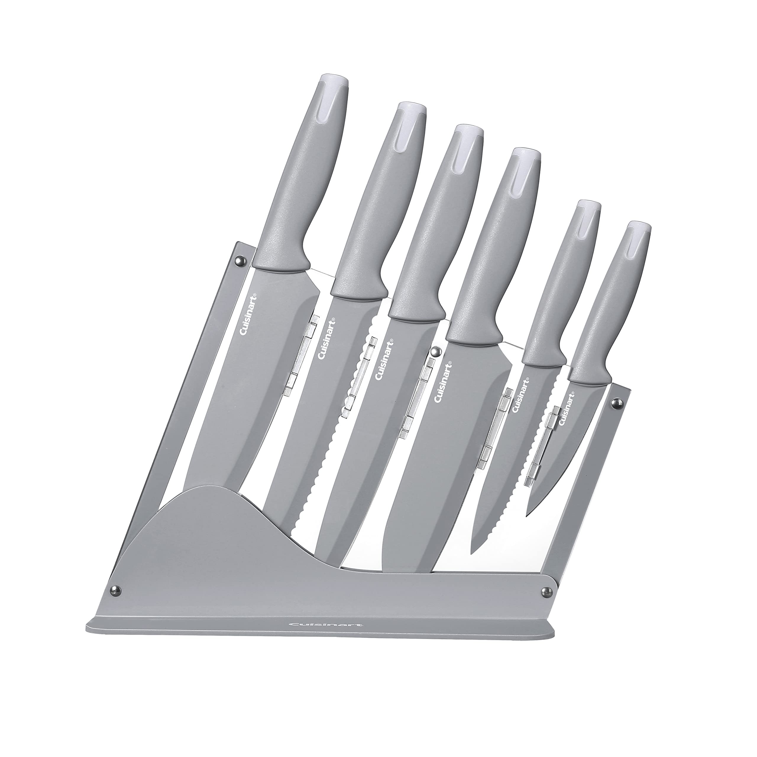 cuisinart-7-piece-ceramic-coated-cutlery-set-with-acrylic-stand-grey image 1