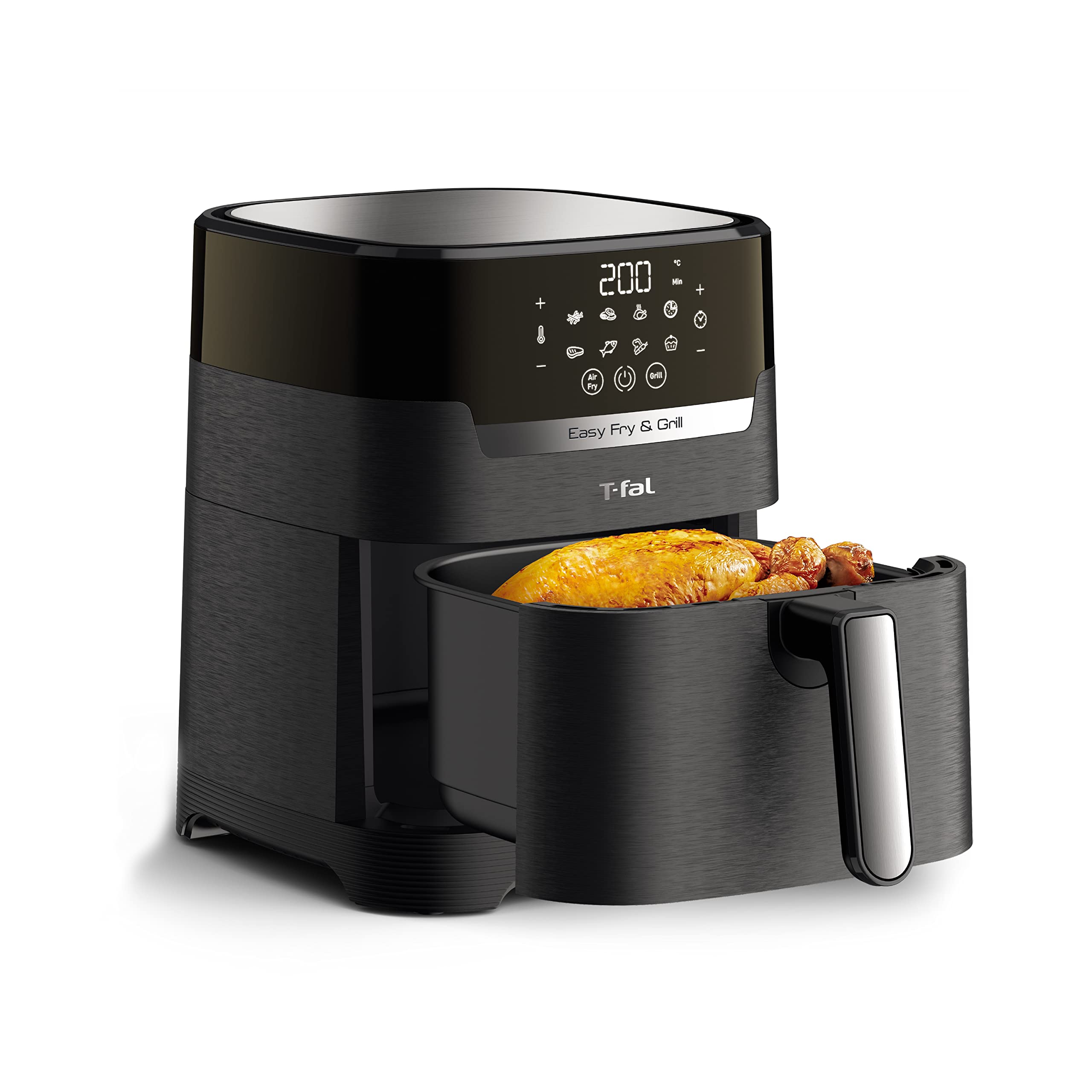 t-fal-air-fryer-grill-combo-digital-2-in-1-4-4-qt-black image 1