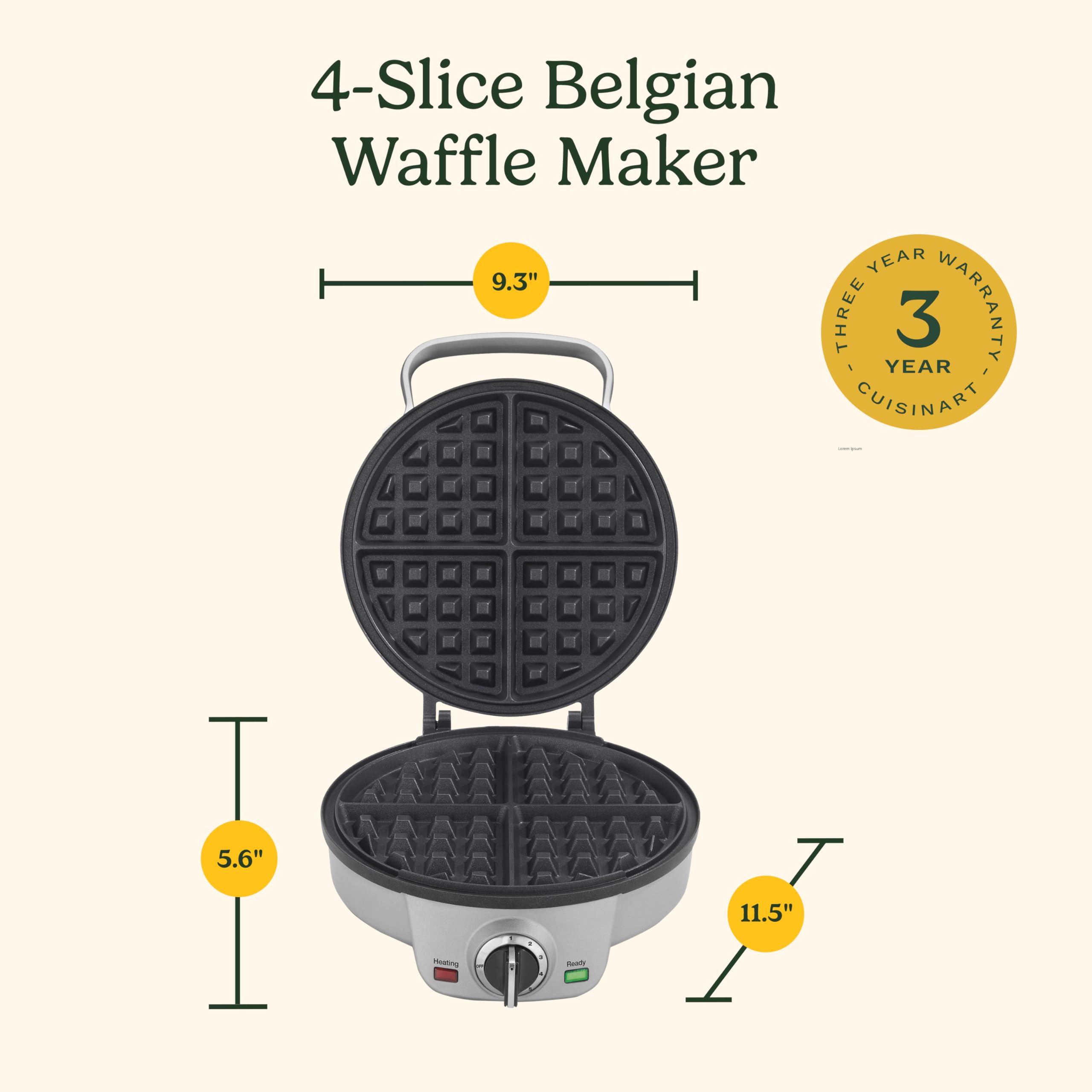 cuisinart-belgian-waffle-maker-waf-200p1-round-waffle-iron-silver image 3