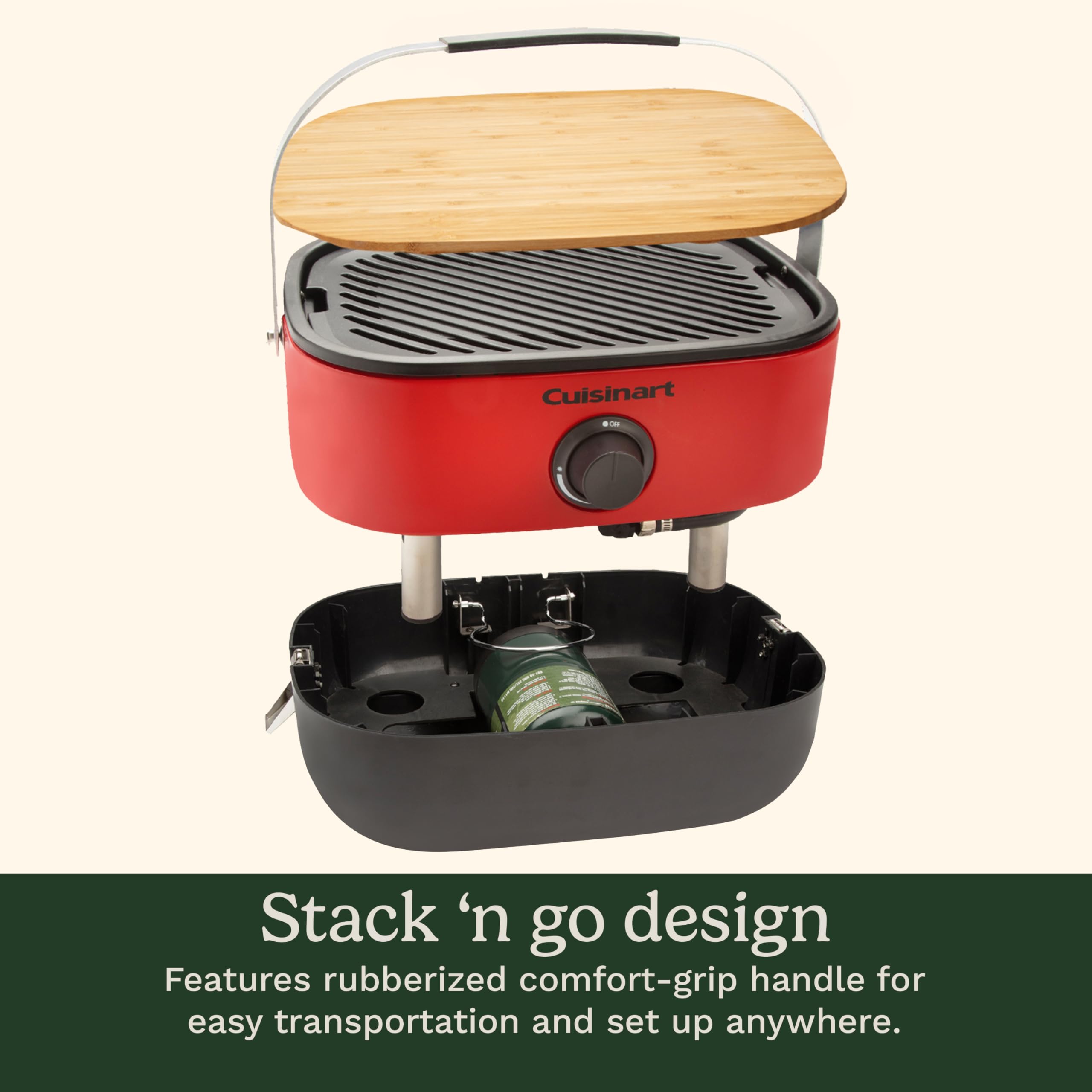 cuisinart-venture-portable-gas-grill-with-cutting-board-lid-154-sq-in image 4