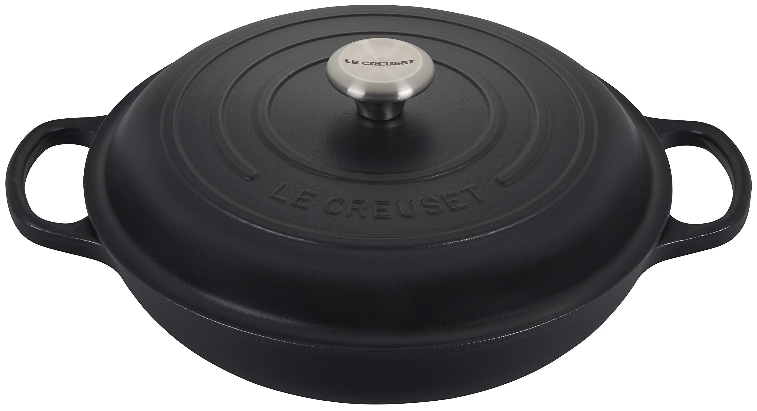 le-creuset-enameled-cast-iron-signature-braiser-3-5-qt-licorice image 1