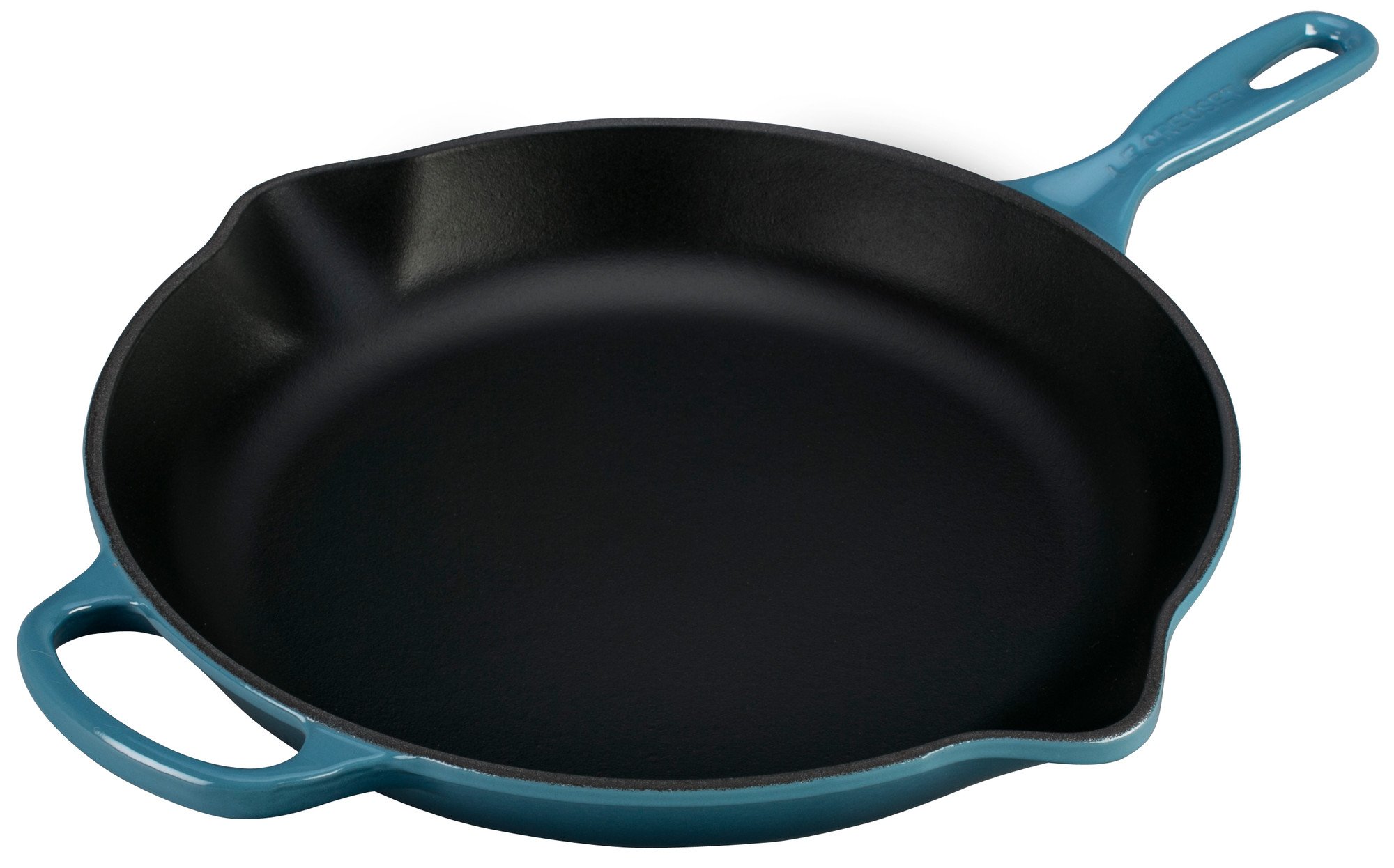 le-creuset-signature-enameled-cast-iron-11-75-skillet-with-iron-handle-marine image 2
