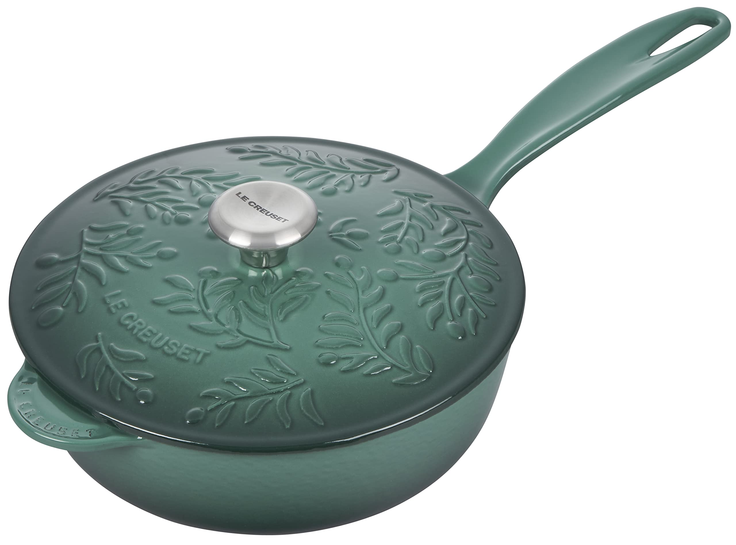 le-creuset-olive-branch-collection-enameled-cast-iron-saucier-2-25-qt-marseille- image 7