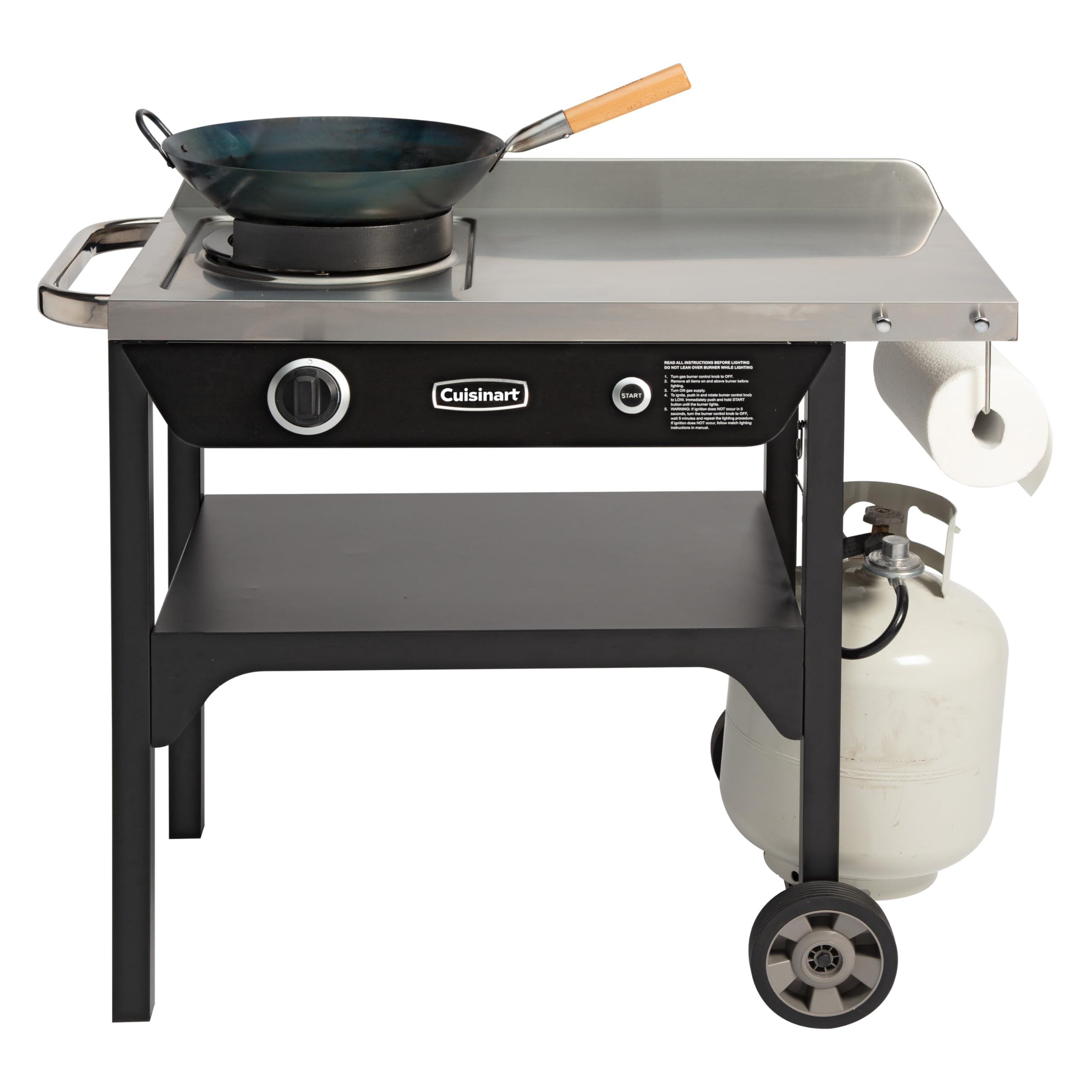 cuisinart-outdoor-wok-station-50-000-btu-propane-burner-with-14-carbon-steel-wok image 1