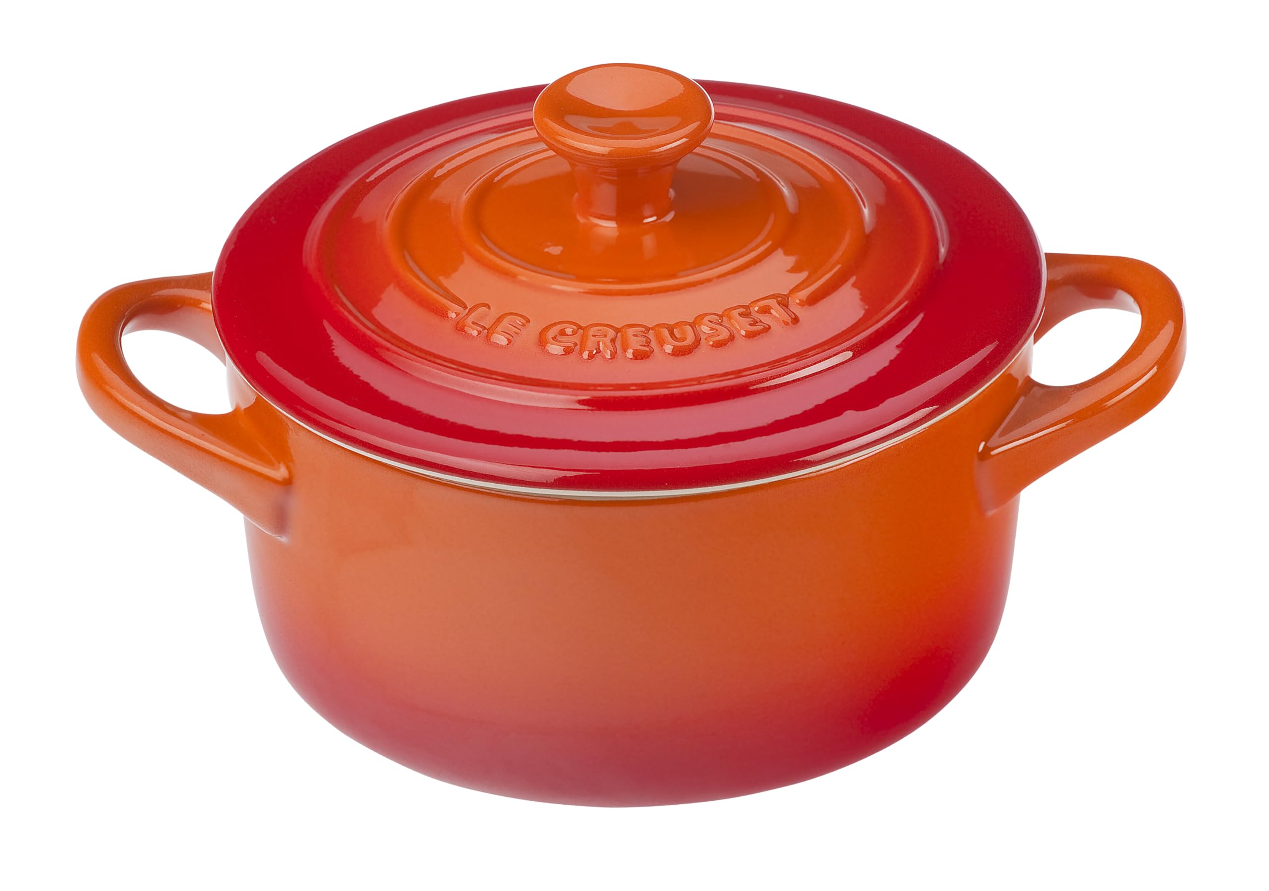 le-creuset-stoneware-set-of-4-mini-cocottes-with-cookbook-8-oz-each-flame image 2