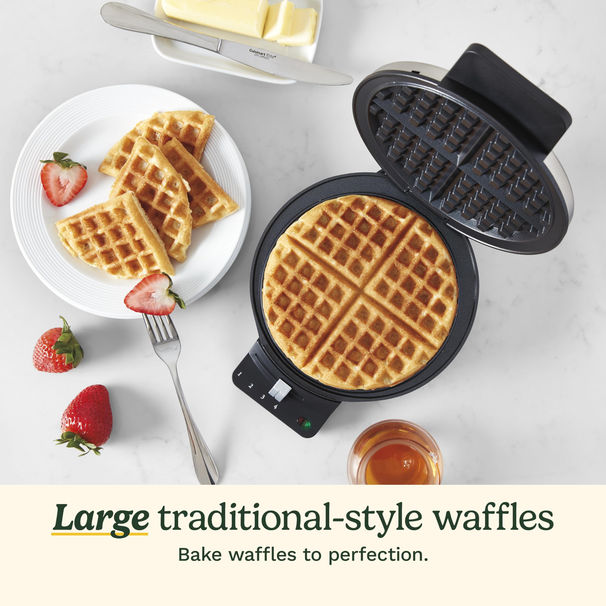 cuisinart-wmr-canas-round-classic-waffle-maker-with-5-browning-settings-brushed- image 3